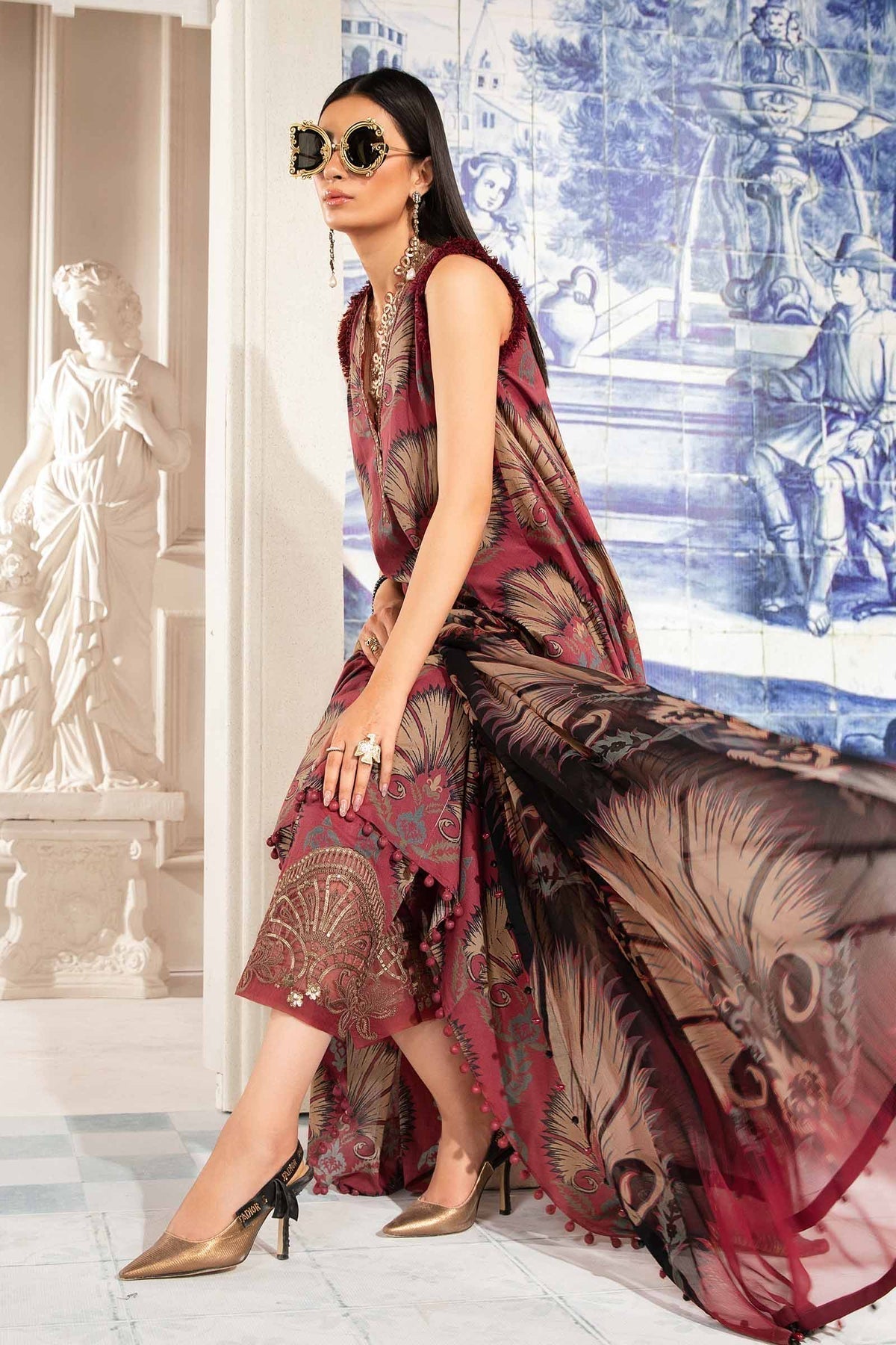Maria.B | M Print Eid Edit | MPT-2209-B -  Maria B Luxury - Original Designer Dress - House of Maryam