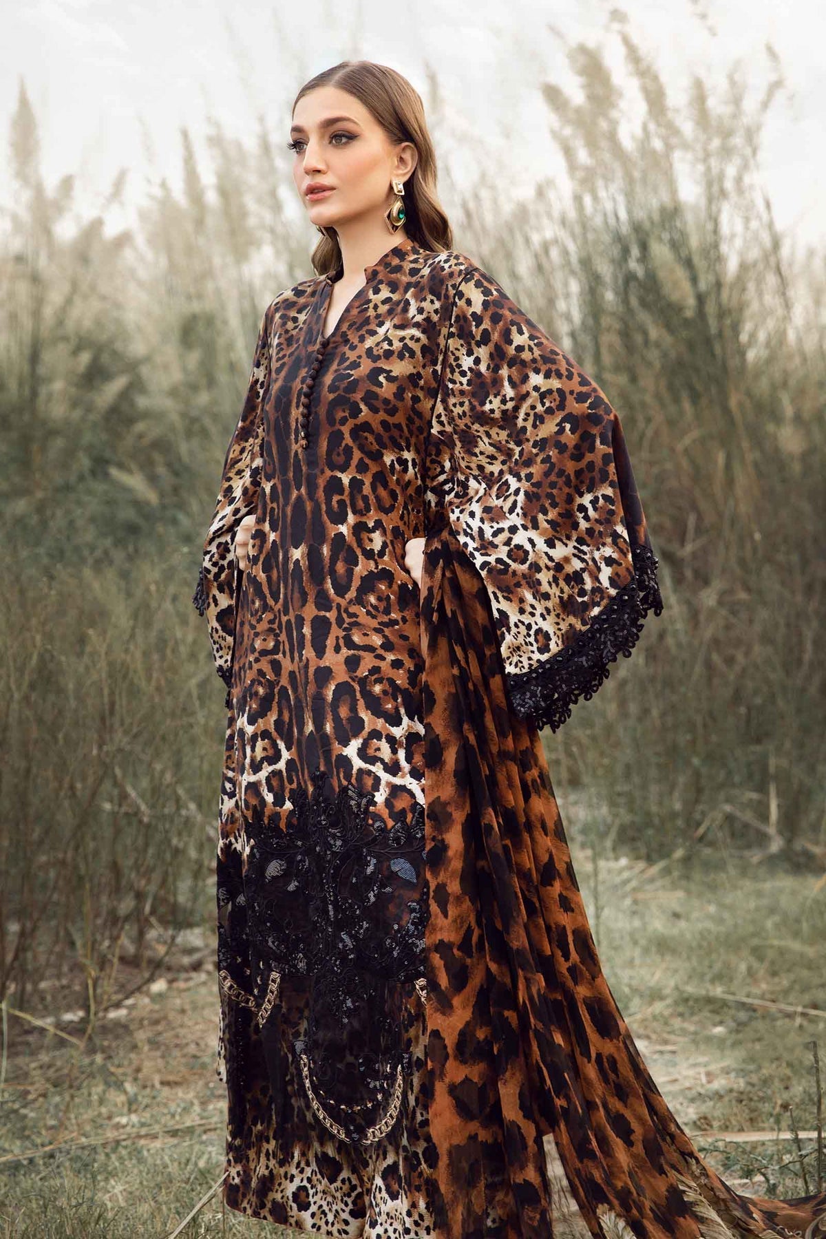 Maria B | M Prints Winter 24 | MPT-2409-B -  Maria B Ladies Clothes - Original Designer Dress - House of Maryam