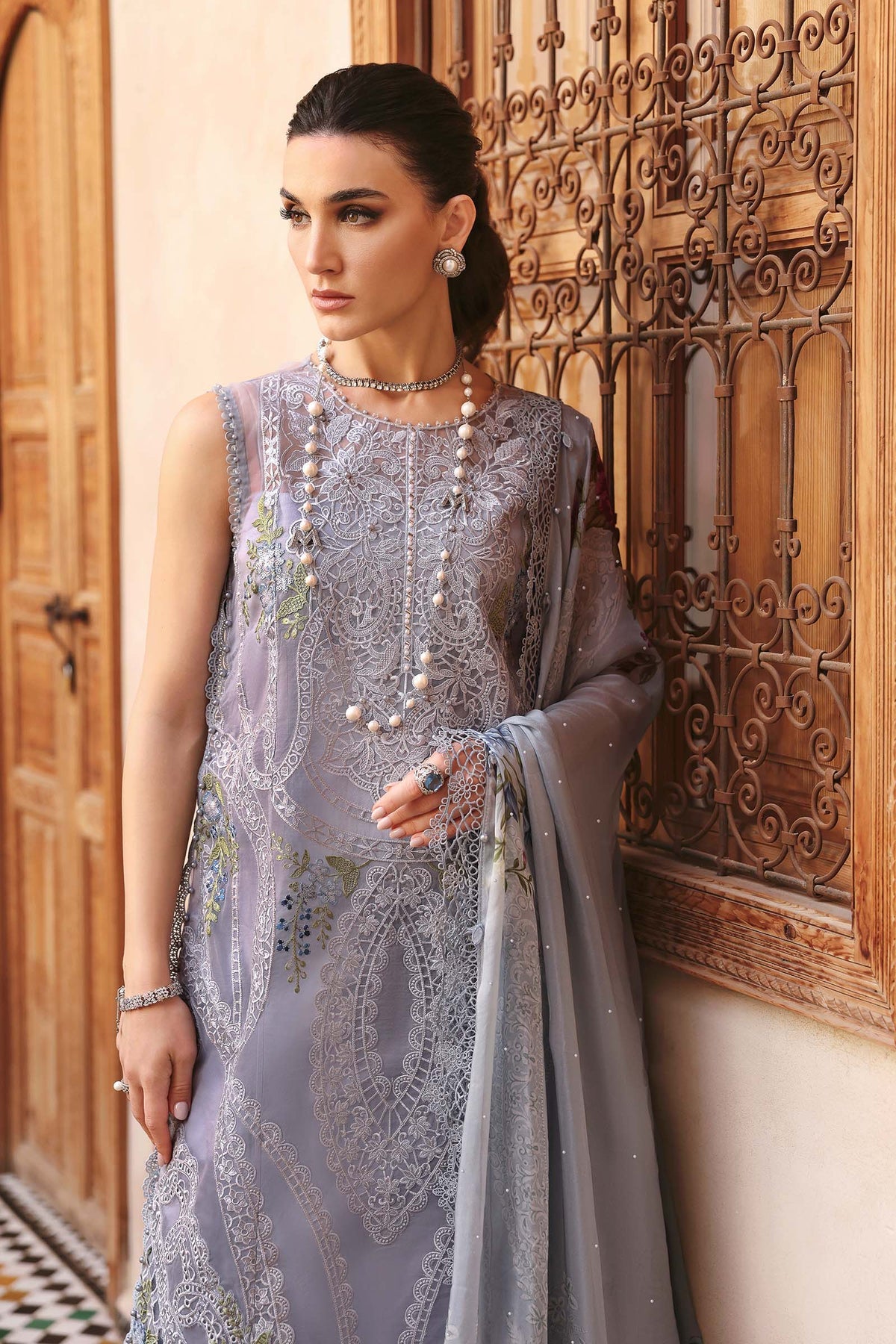 Maria B | Luxury Lawn 25 | D-2509-B -  Maria B Ladies Clothes - Original Designer Dress - House of Maryam