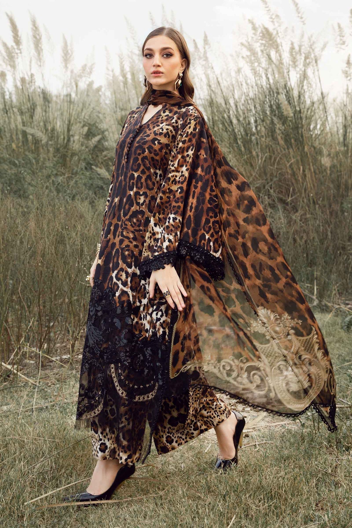 Maria B | M Prints Winter 24 | MPT-2409-B -  Maria B Ladies Clothes - Original Designer Dress - House of Maryam