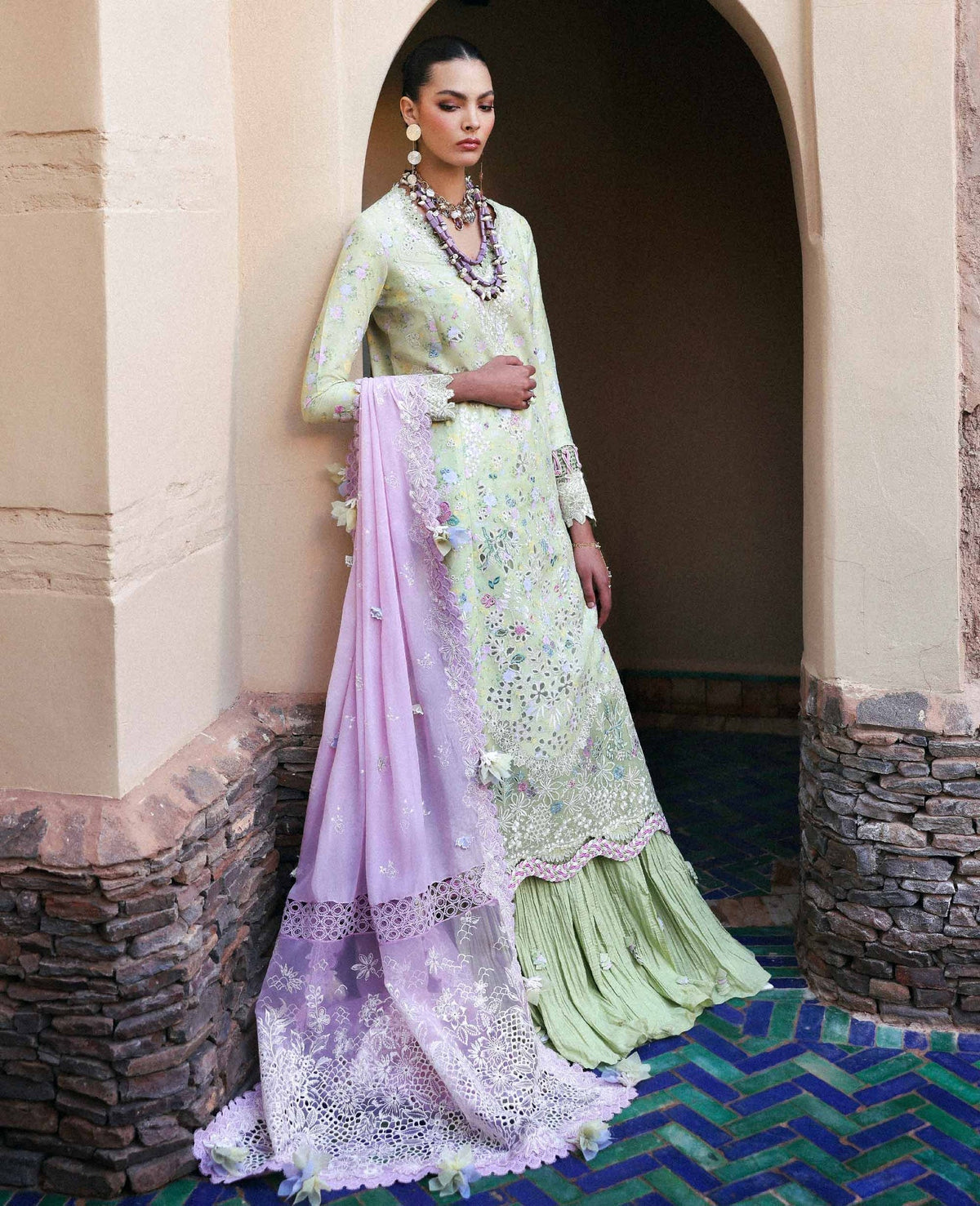 Republic Womenswear | Reine Luxury Lawn 26 | Perla-1