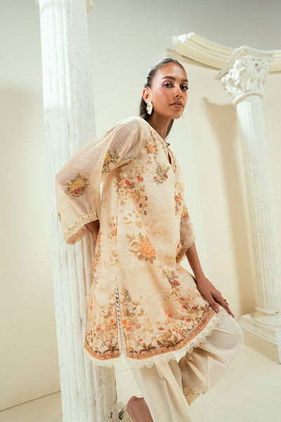 Dhanak | Signature Pret | SS24DA-2586 BEIGE -  Dhanak Ladies Clothes - Original Designer Dress - House of Maryam