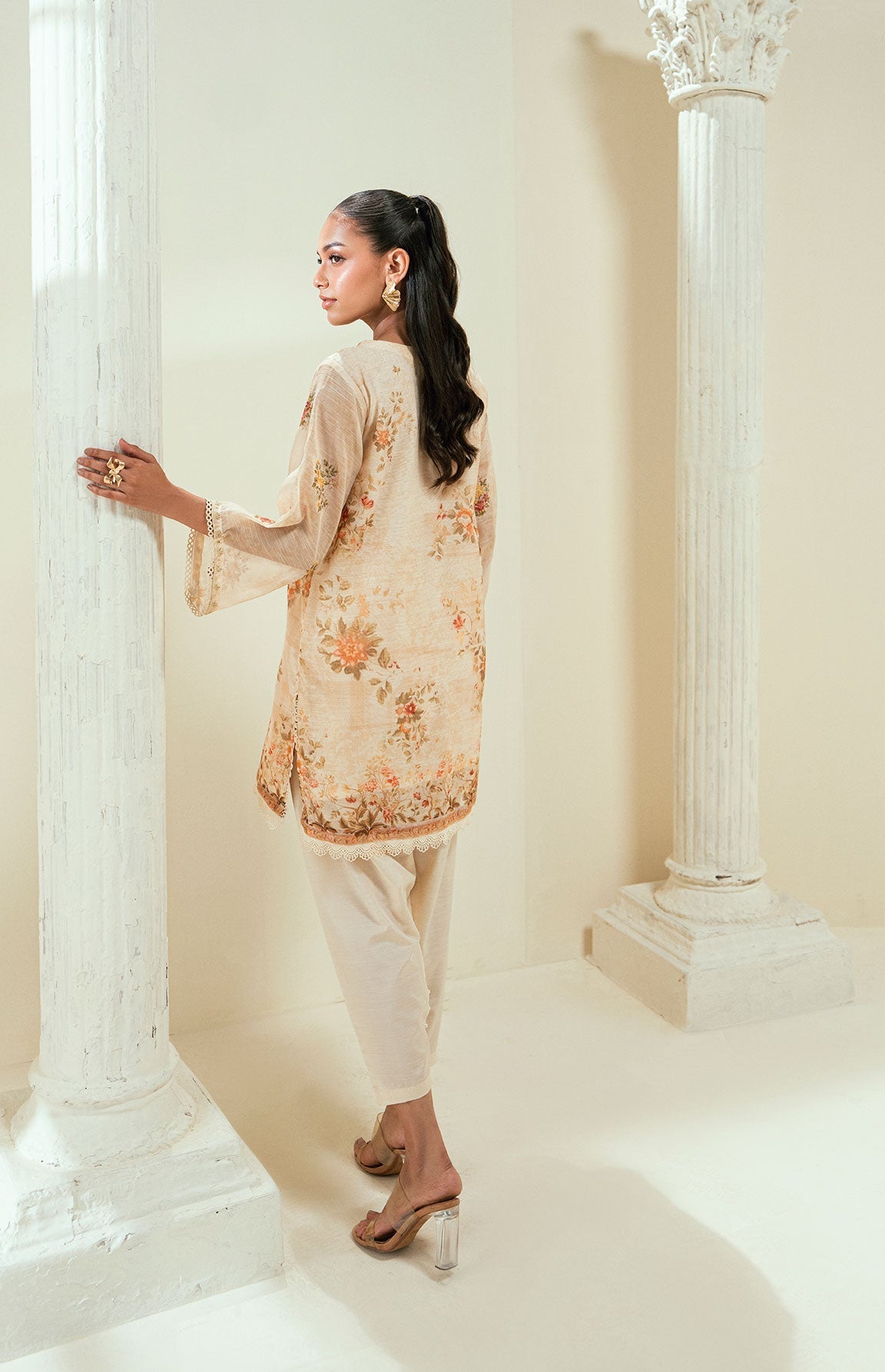 Dhanak | Signature Pret | SS24DA-2586 BEIGE -  Dhanak Ladies Clothes - Original Designer Dress - House of Maryam
