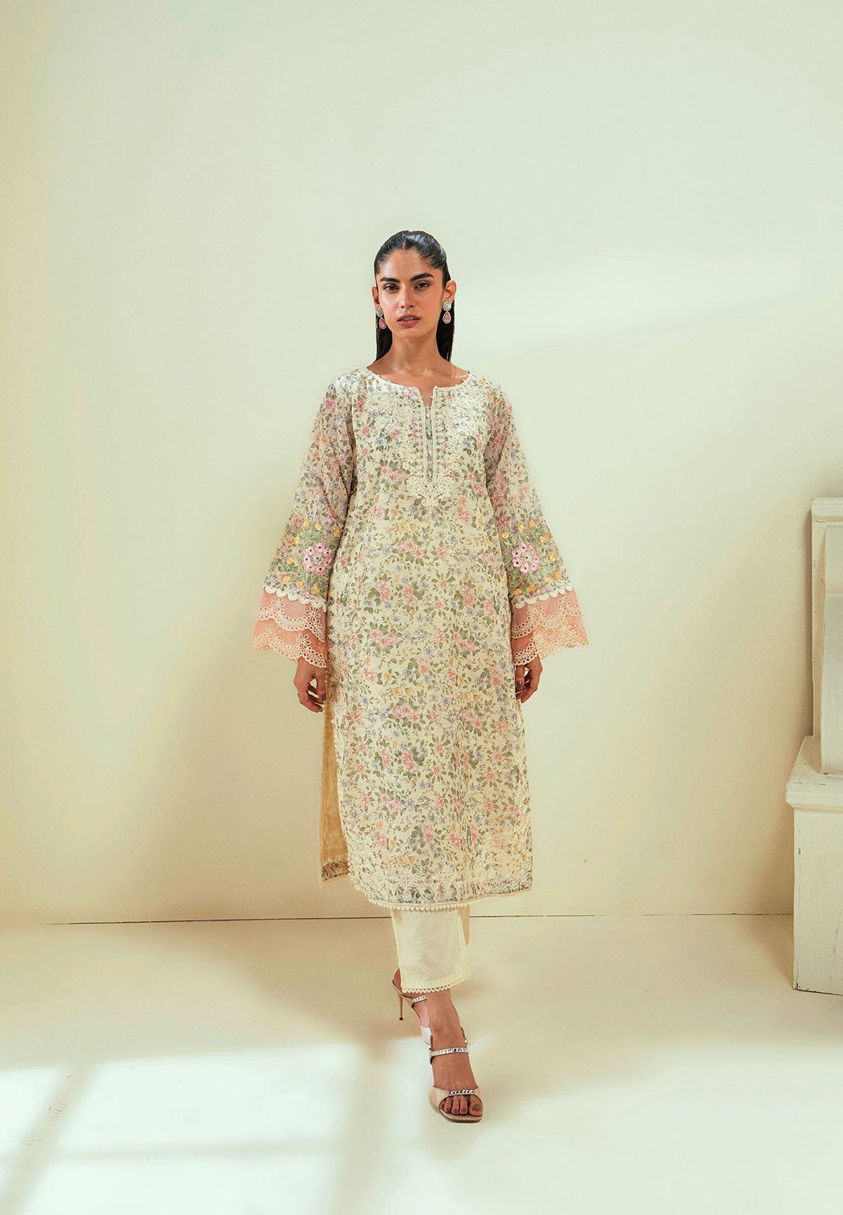 Dhanak | Signature Pret | SS24DA-2592 OFF-WHITE -  Dhanak Ladies Clothes - Original Designer Dress - House of Maryam