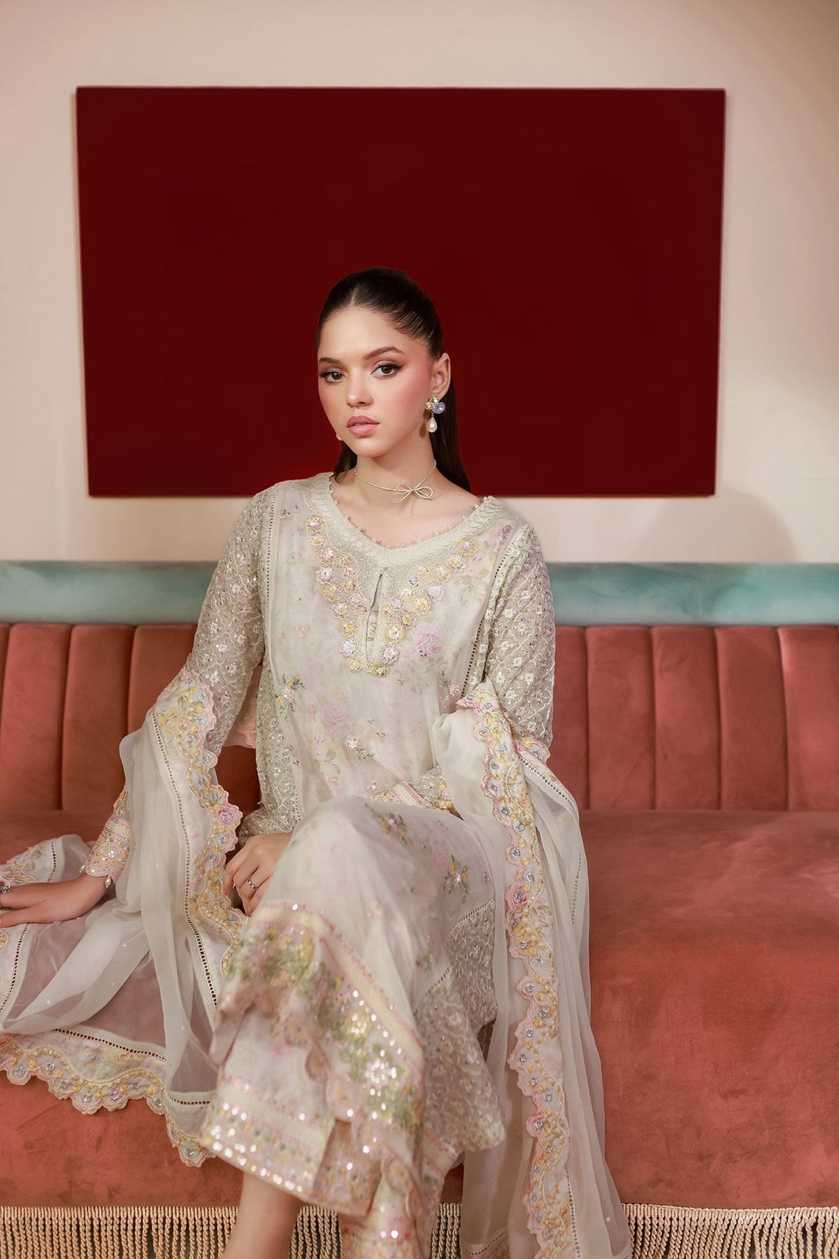 Dhanak | Chiffon Pret | SS25DA-2711 -  Dhanak Ladies Clothes - Original Designer Dress - House of Maryam