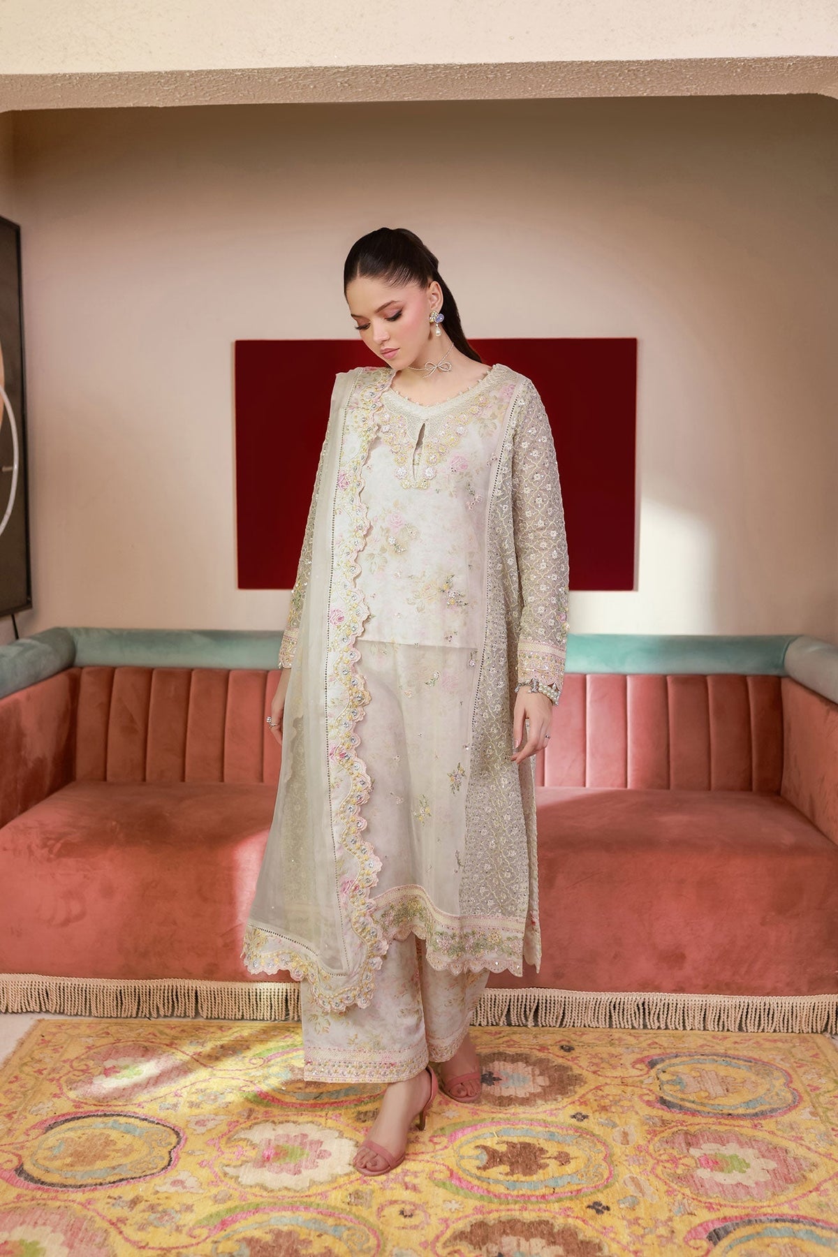 Dhanak | Chiffon Pret | SS25DA-2711 -  Dhanak Ladies Clothes - Original Designer Dress - House of Maryam