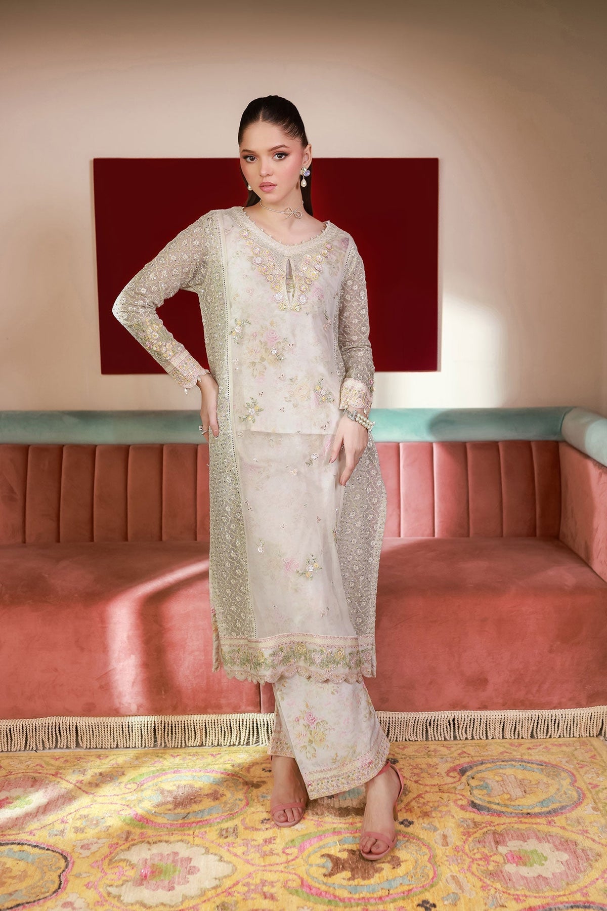 Dhanak | Chiffon Pret | SS25DA-2711 -  Dhanak Ladies Clothes - Original Designer Dress - House of Maryam