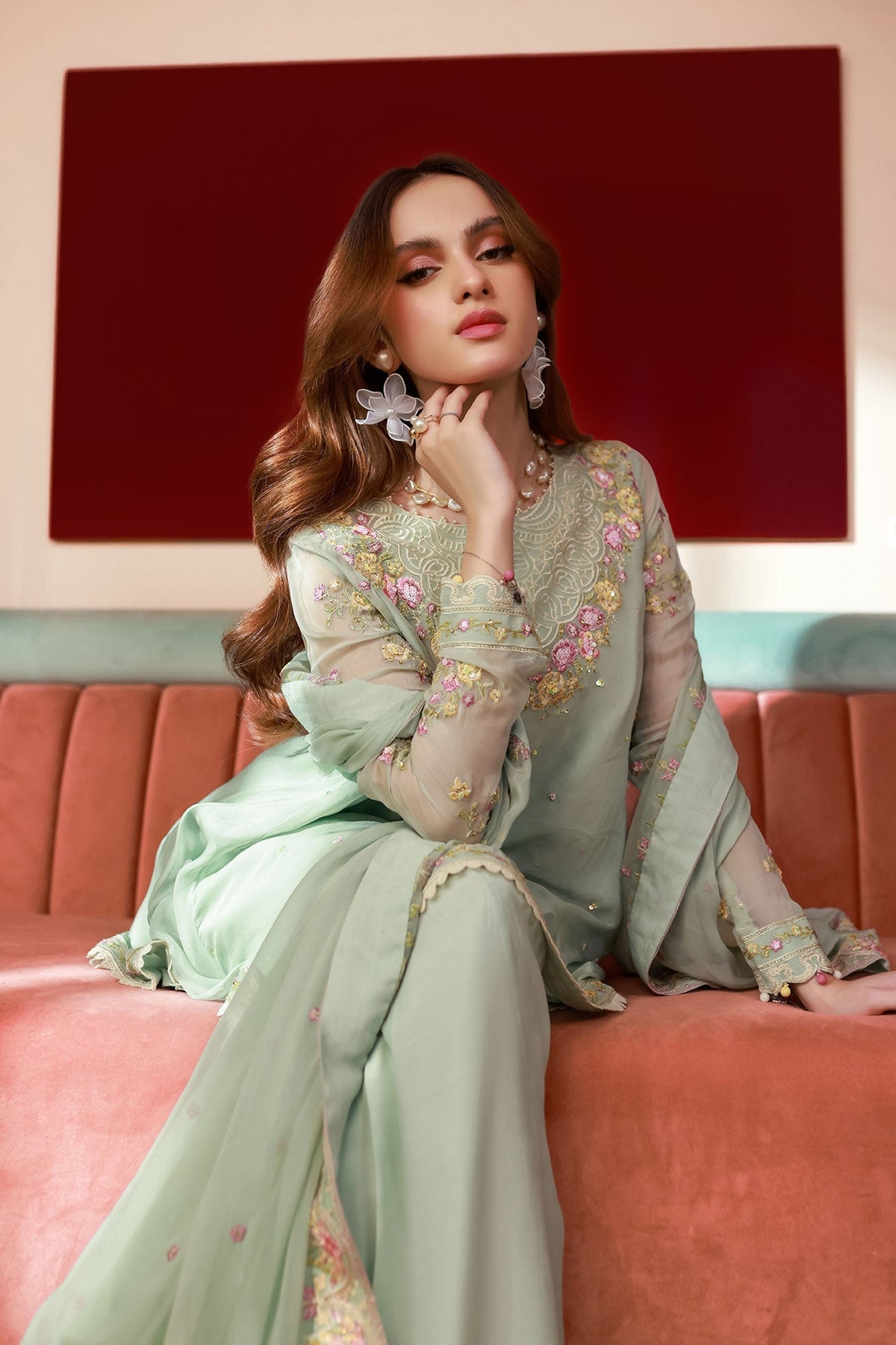 Dhanak | Chiffon Pret | SS25DA-2712 -  Dhanak Ladies Clothes - Original Designer Dress - House of Maryam