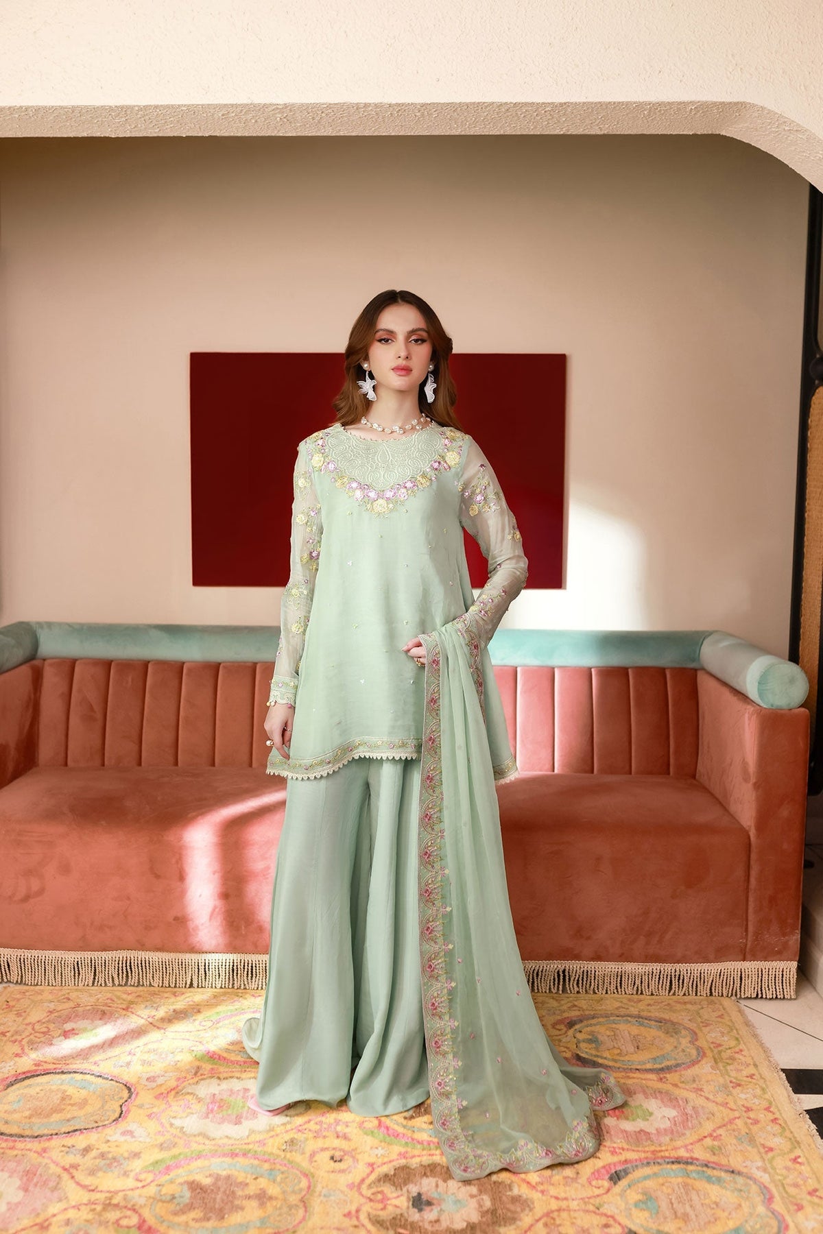Dhanak | Chiffon Pret | SS25DA-2712 -  Dhanak Ladies Clothes - Original Designer Dress - House of Maryam