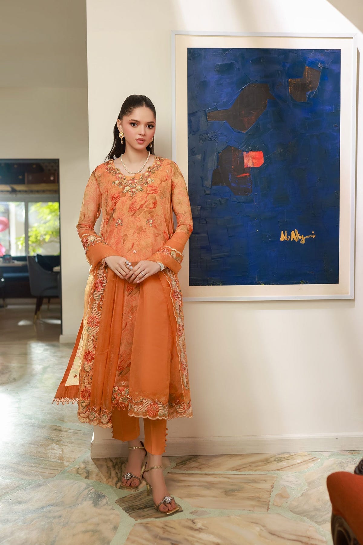 Dhanak | Chiffon Pret |  SS25DA-2716 -  Dhanak Ladies Clothes - Original Designer Dress - House of Maryam