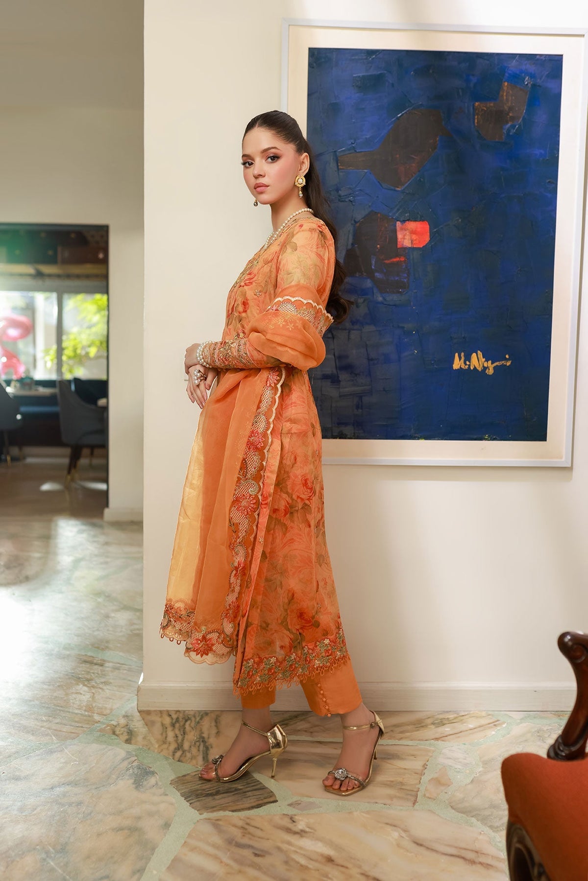 Dhanak | Chiffon Pret |  SS25DA-2716 -  Dhanak Ladies Clothes - Original Designer Dress - House of Maryam