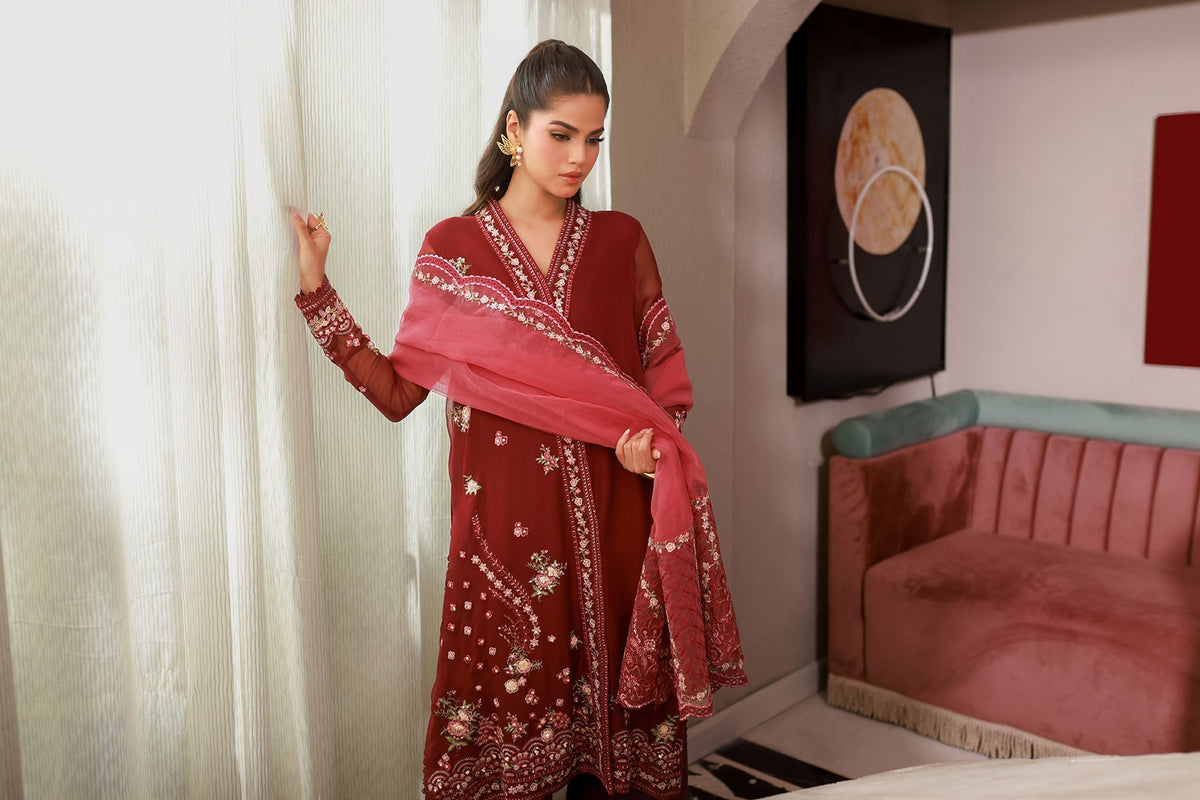 Dhanak | Chiffon Pret | SS25DA-2719 -  Dhanak Ladies Clothes - Original Designer Dress - House of Maryam