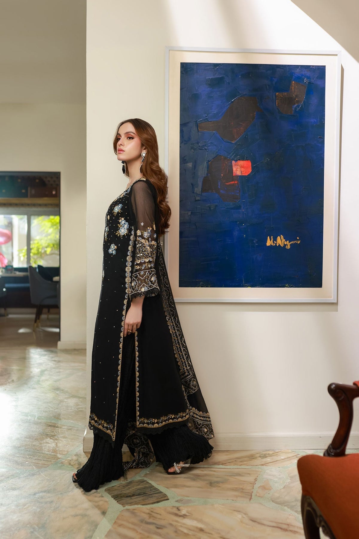 Dhanak | Chiffon Pret | SS25DA-2720 -  Dhanak Ladies Clothes - Original Designer Dress - House of Maryam