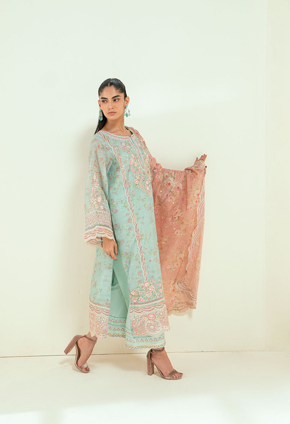 Dhanak | Signature Pret | SS25DA-2722 L-GREEN -  Dhanak Ladies Clothes - Original Designer Dress - House of Maryam