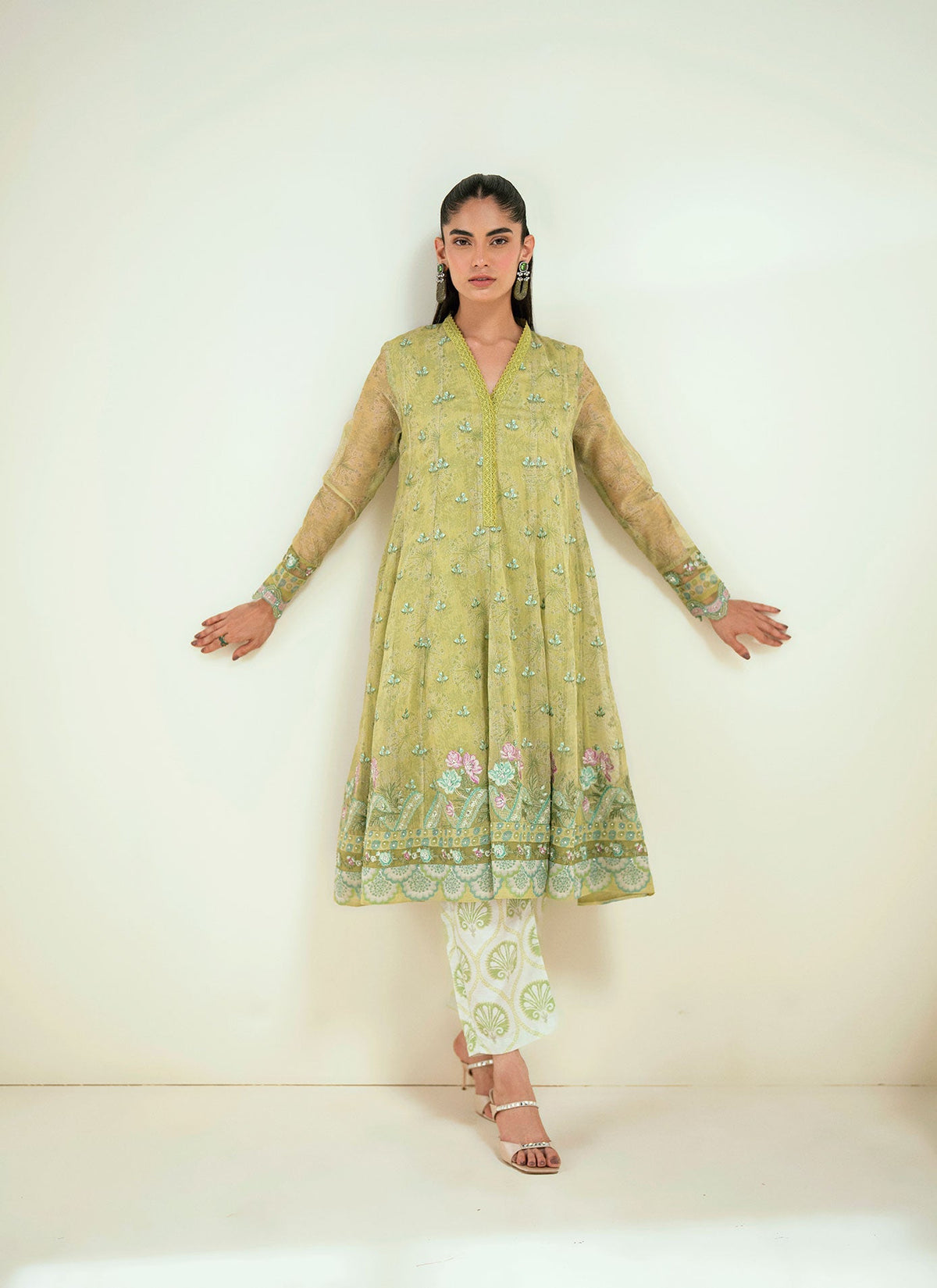 Dhanak | Signature Pret | SS25DA-2729 L-GREEN -  Dhanak Ladies Clothes - Original Designer Dress - House of Maryam