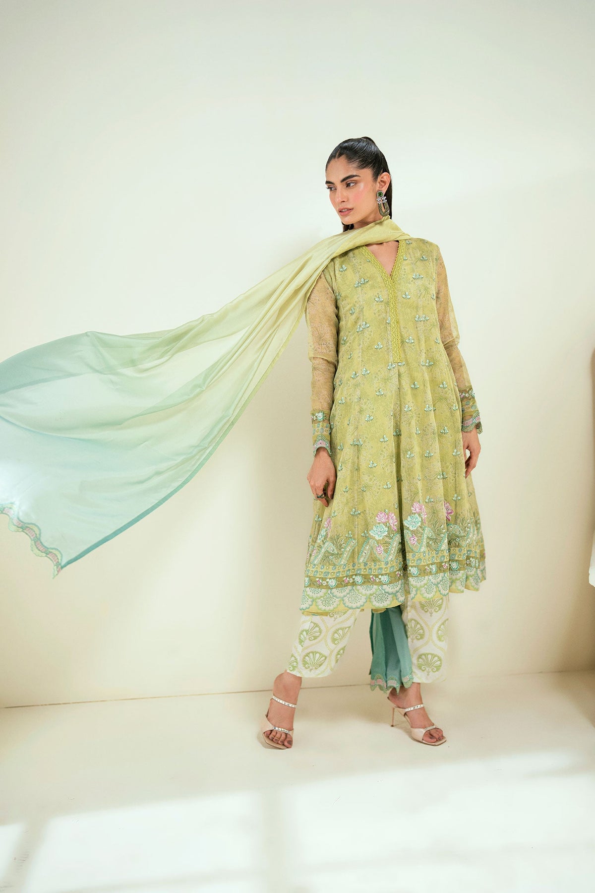 Dhanak | Signature Pret | SS25DA-2729 L-GREEN -  Dhanak Ladies Clothes - Original Designer Dress - House of Maryam