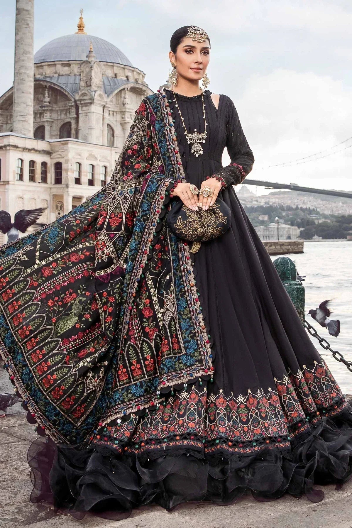 Maria B | Linen 23 | Black DL-1101 by Designer Maria B - House of Maryam - Pakistani Designer Ethnic Wear in {{ shop.shopifyCountryName }}