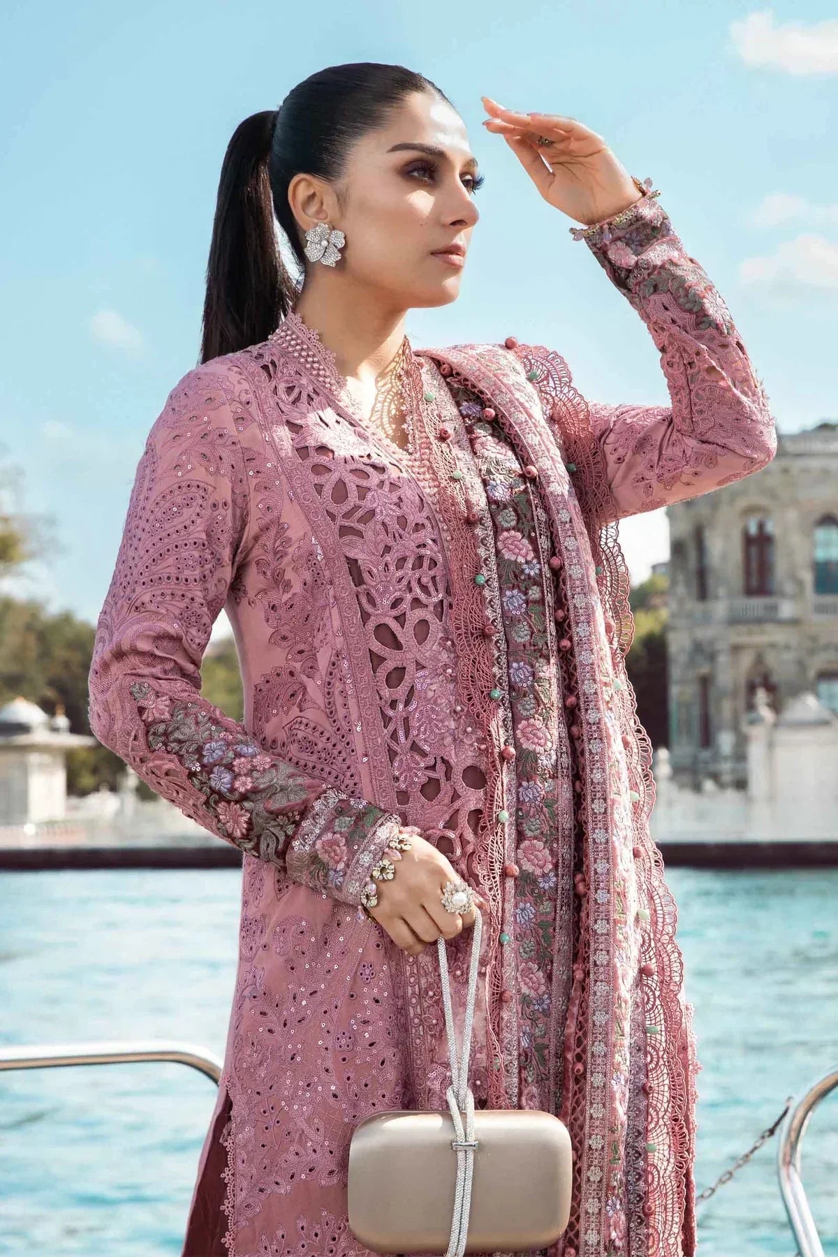 Maria B | Linen 23 | Ash Pink DL-1106 by Designer Maria B - House of Maryam - Pakistani Designer Ethnic Wear in {{ shop.shopifyCountryName }}