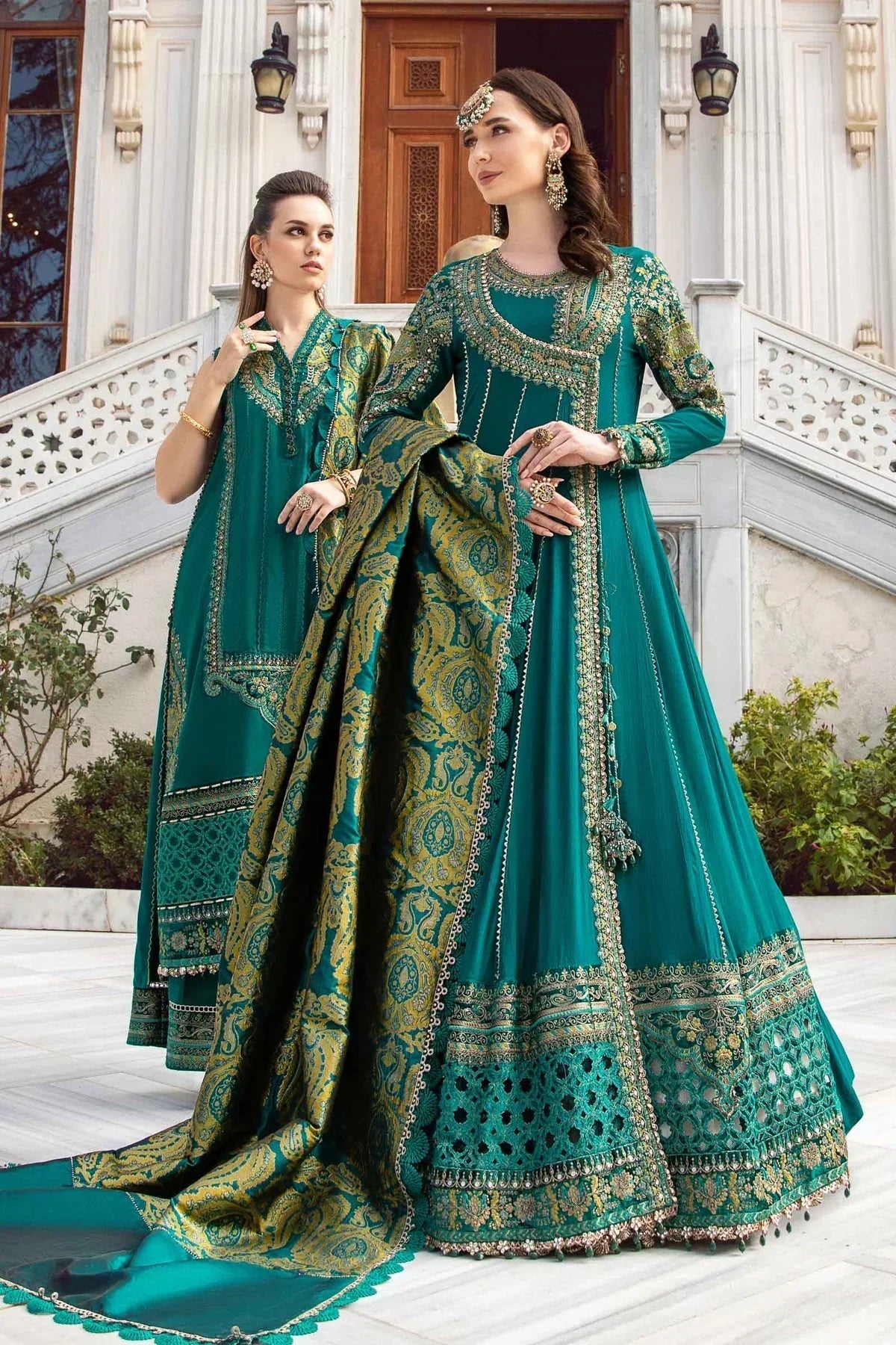 Maria B | Linen 23 | Emerald Green DL-1107 by Designer Maria B - House of Maryam - Pakistani Designer Ethnic Wear in {{ shop.shopifyCountryName }}