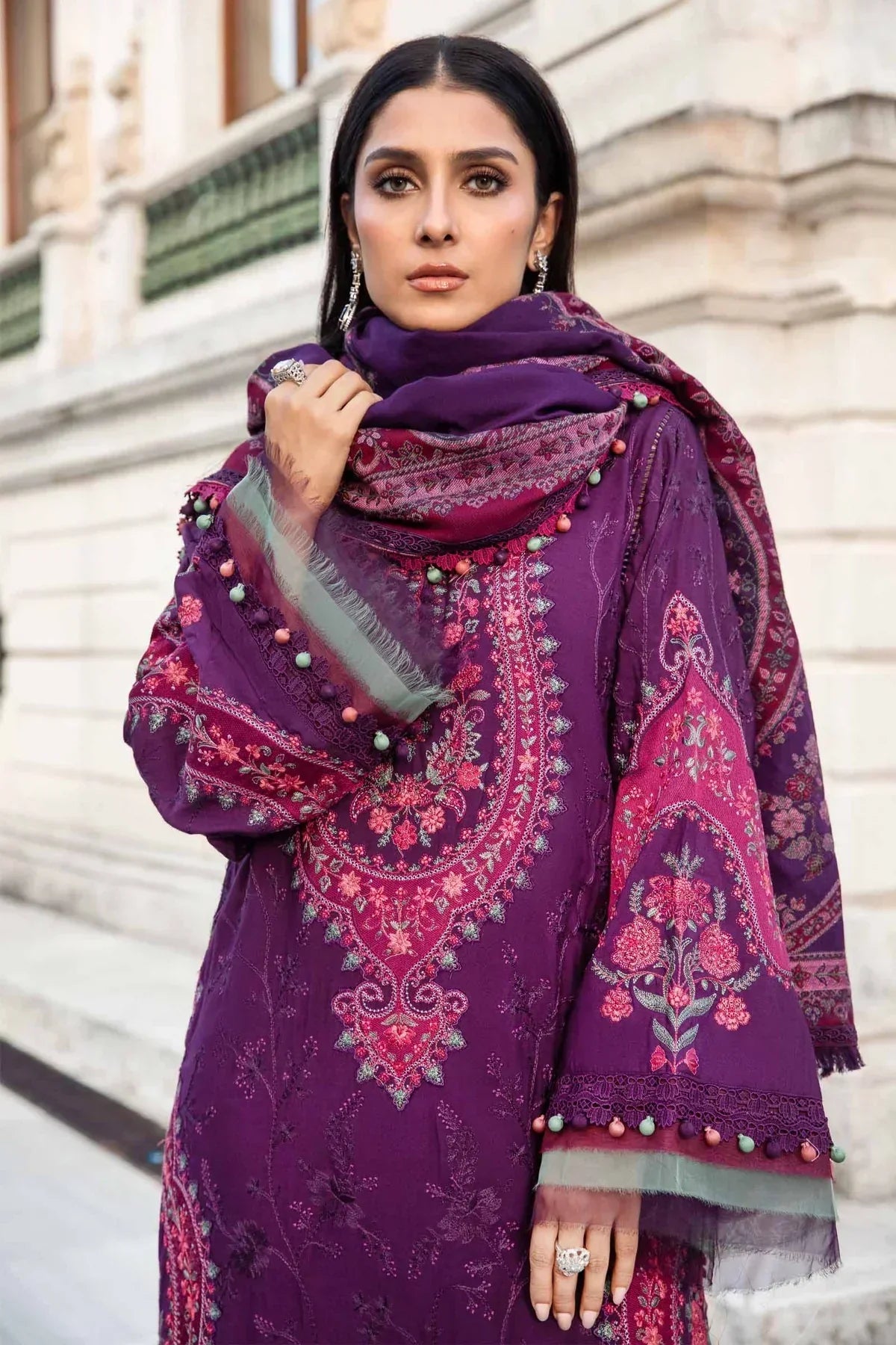 Maria B | Linen 23 | Purple DL-1108 by Designer Maria B - House of Maryam - Pakistani Designer Ethnic Wear in {{ shop.shopifyCountryName }}