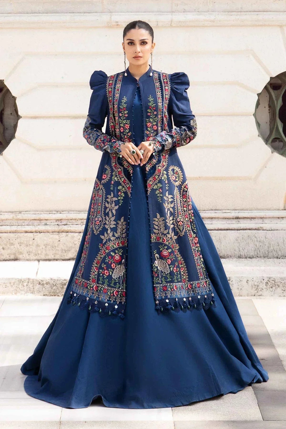 Maria B | Linen 23 | Navy Blue DL-1109 by Designer Maria B - House of Maryam - Pakistani Designer Ethnic Wear in {{ shop.shopifyCountryName }}