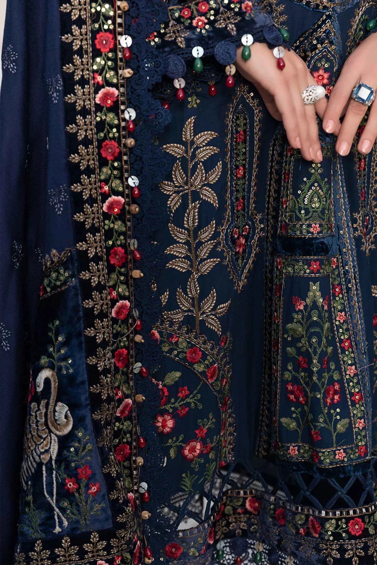 Maria B | Linen 23 | Navy Blue DL-1109 by Designer Maria B - House of Maryam - Pakistani Designer Ethnic Wear in {{ shop.shopifyCountryName }}