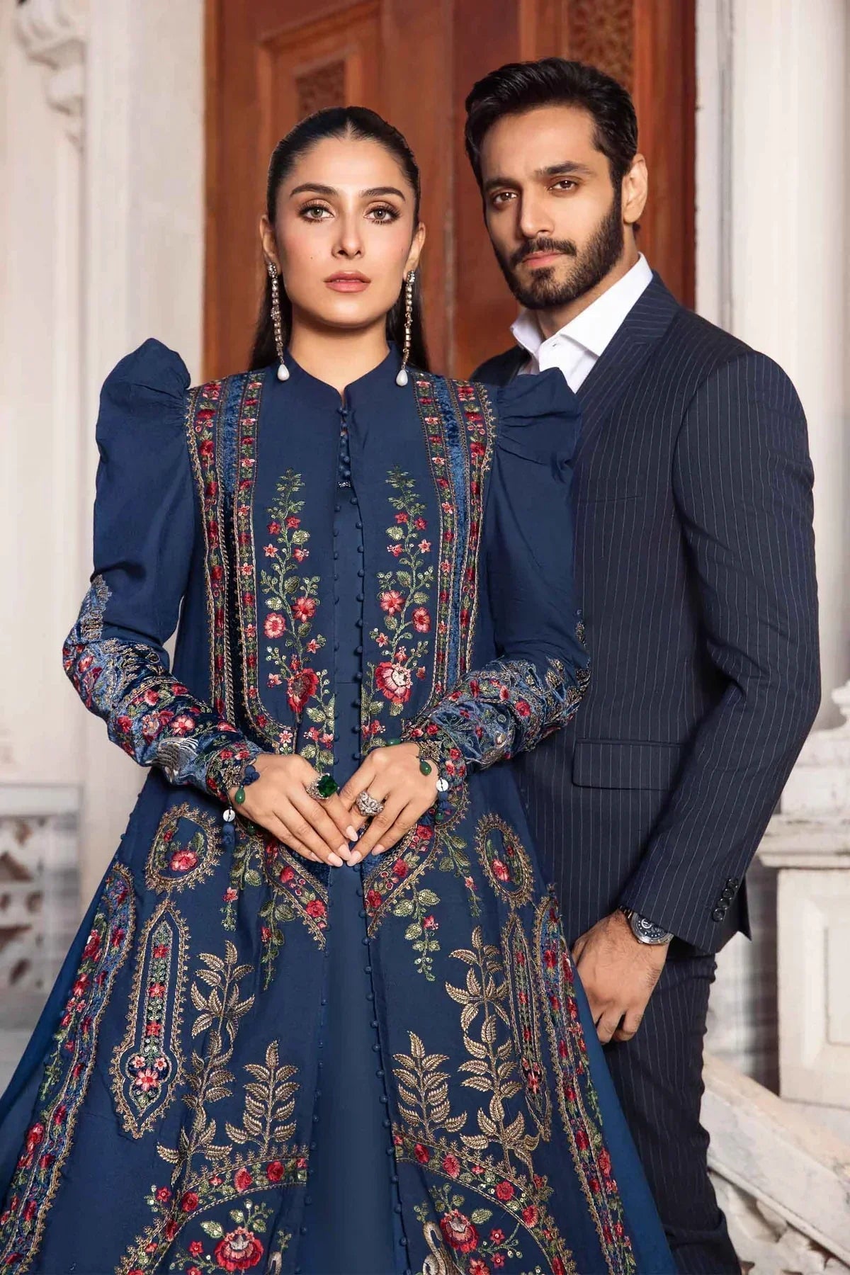 Maria B | Linen 23 | Navy Blue DL-1109 by Designer Maria B - House of Maryam - Pakistani Designer Ethnic Wear in {{ shop.shopifyCountryName }}