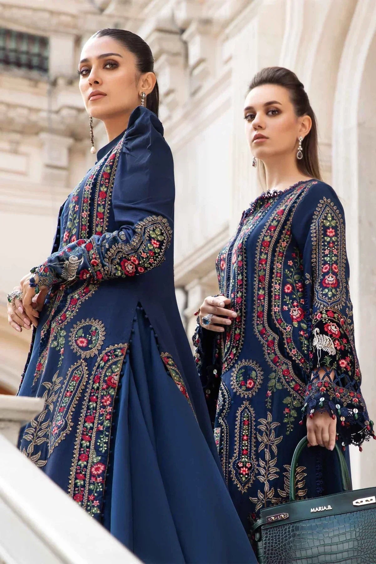 Maria B | Linen 23 | Navy Blue DL-1109 by Designer Maria B - House of Maryam - Pakistani Designer Ethnic Wear in {{ shop.shopifyCountryName }}