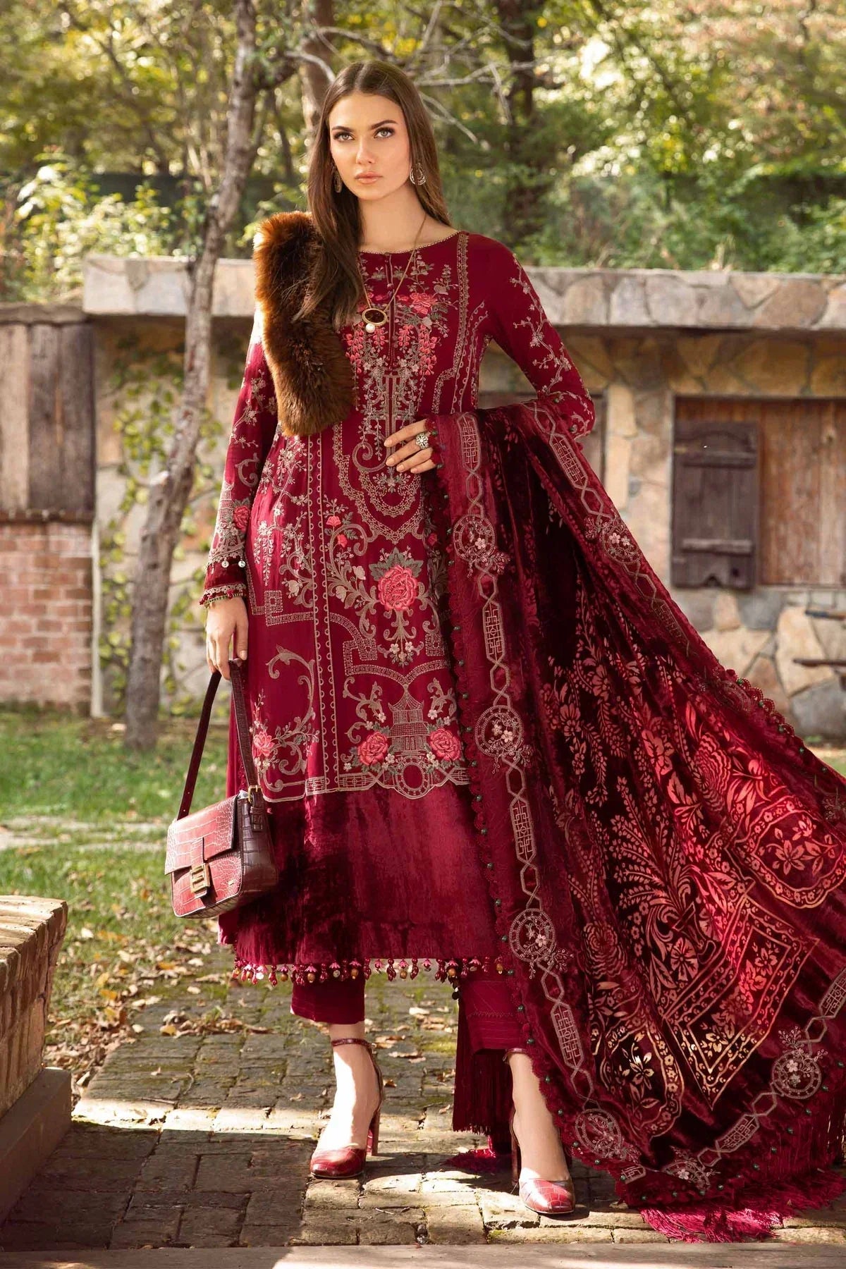 Maria B | Linen 23 | Deep Pink DL-1112