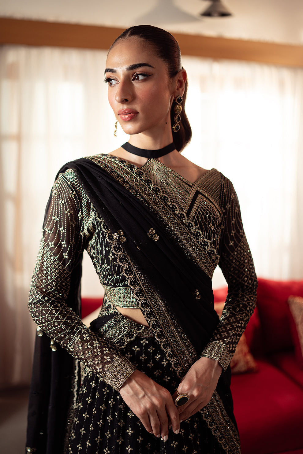 Neeshay | Dastaan Luxury Chiffon | Sunehri -  Neeshay Formal - Original Designer Dress - House of Maryam