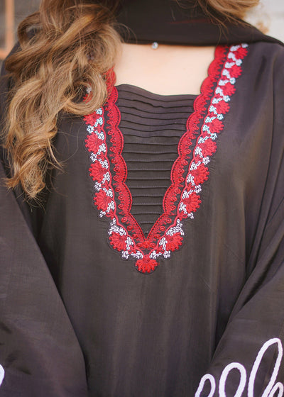 Fozia Khalid | Silk Spire | NOIR -  Fozia Khalid Ladies Clothes - Original Designer Dress - House of Maryam