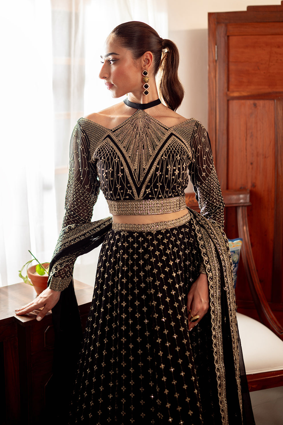 Neeshay | Dastaan Luxury Chiffon | Sunehri -  Neeshay Formal - Original Designer Dress - House of Maryam