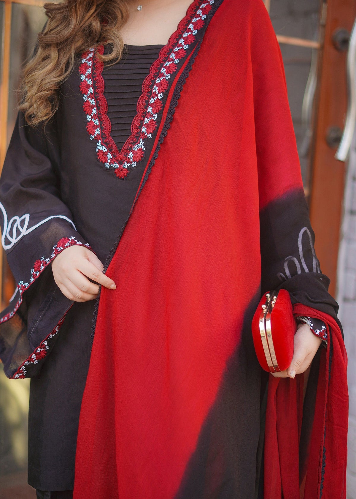 Fozia Khalid | Silk Spire | NOIR -  Fozia Khalid Ladies Clothes - Original Designer Dress - House of Maryam