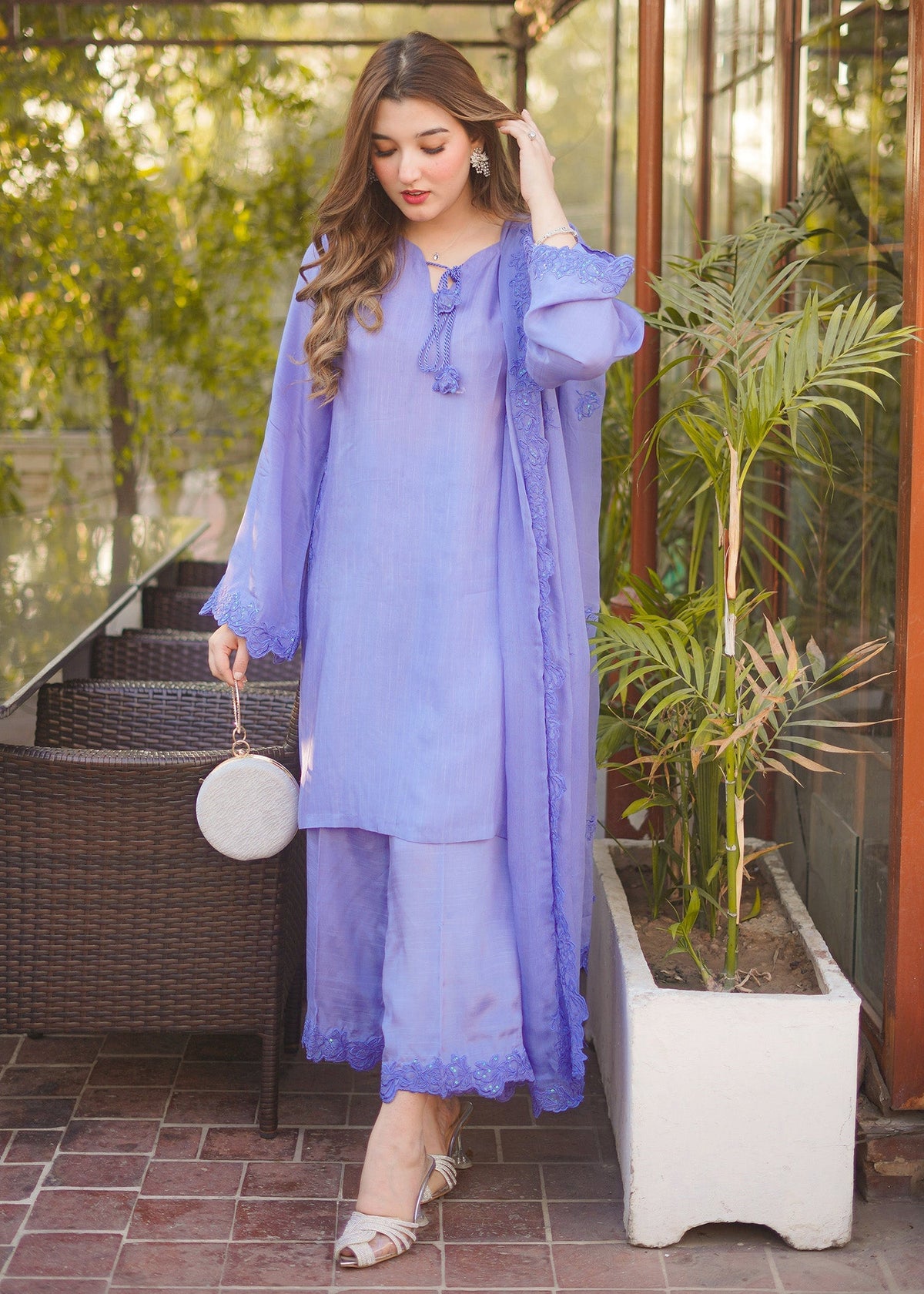 Fozia Khalid | Silk Spire | LAGOON -  Fozia Khalid Ladies Clothes - Original Designer Dress - House of Maryam