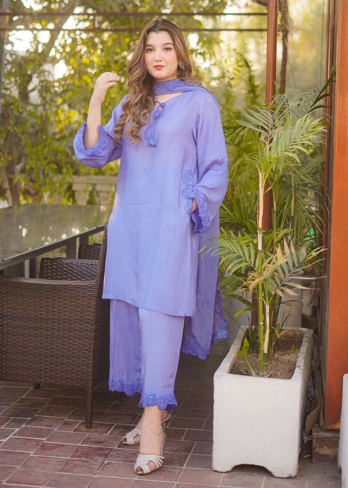 Fozia Khalid | Silk Spire | LAGOON -  Fozia Khalid Ladies Clothes - Original Designer Dress - House of Maryam