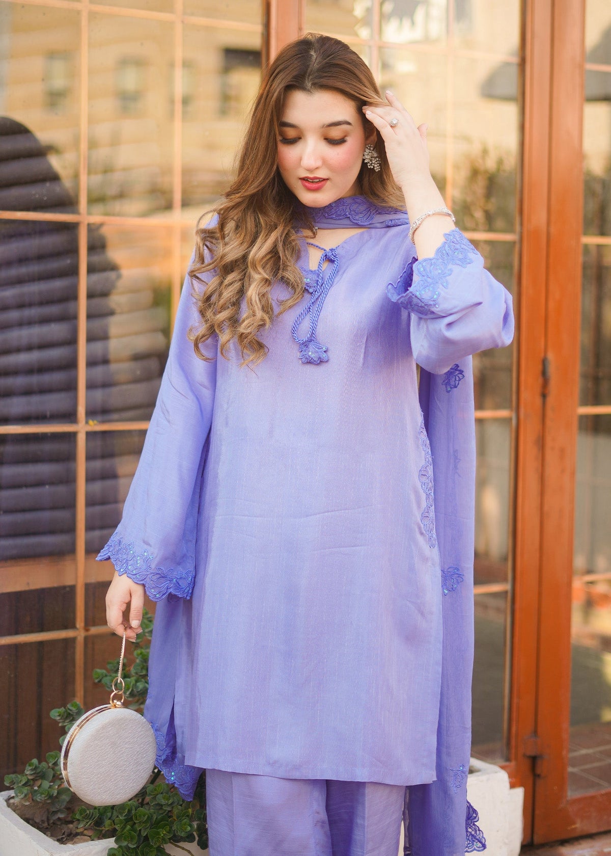Fozia Khalid | Silk Spire | LAGOON -  Fozia Khalid Ladies Clothes - Original Designer Dress - House of Maryam