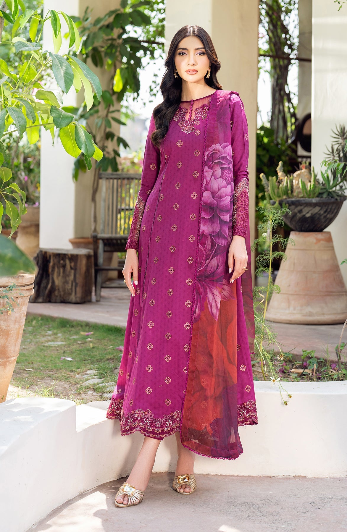 Zarif | Nura Textured Lawn 25 | MEHMAL -  Zarif Ladies Clothes - Original Designer Dress - House of Maryam