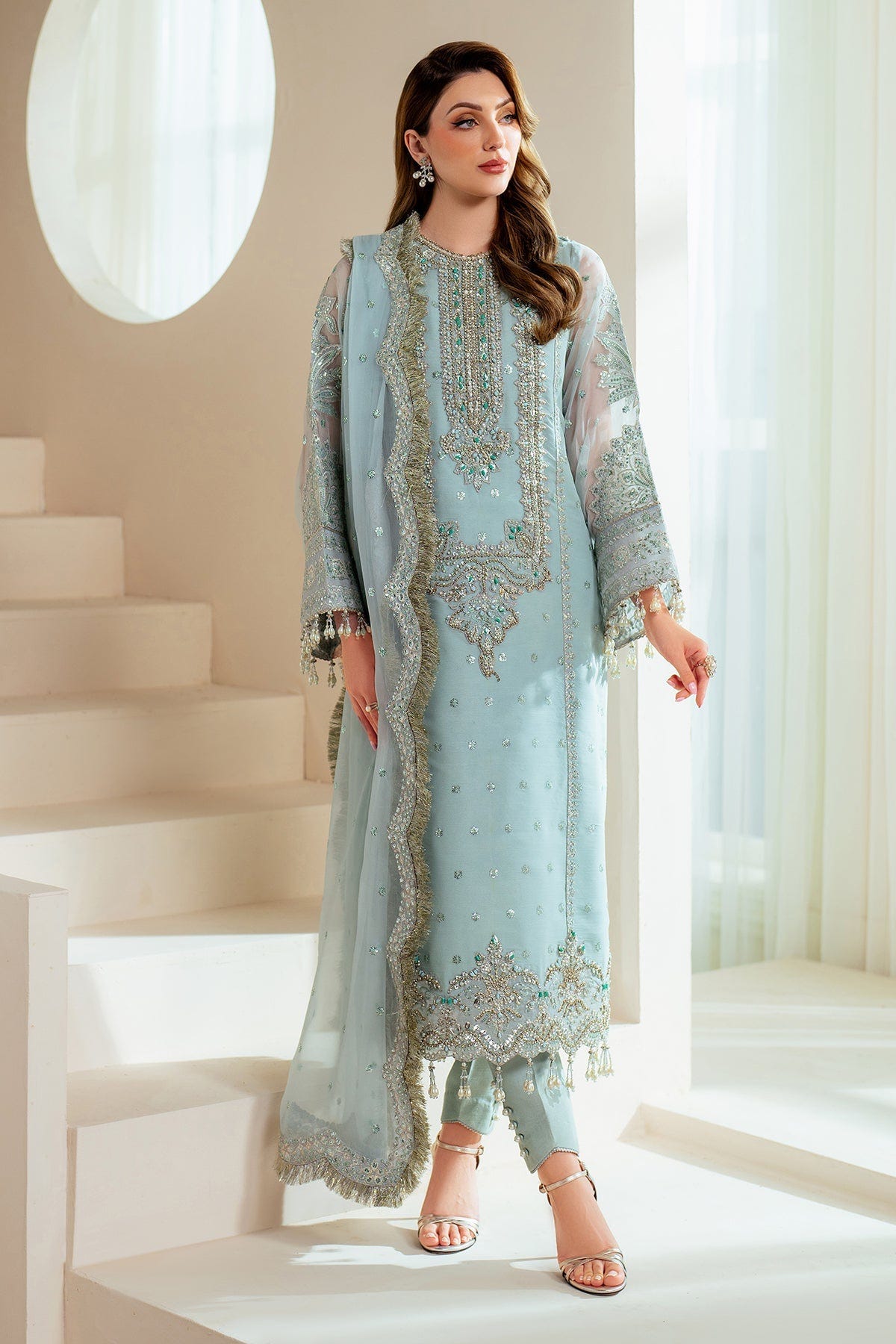 Alizeh | Aymal Chiffon | AF-BHM-4044-Orla -  Alizeh Ladies Clothes - Original Designer Dress - House of Maryam