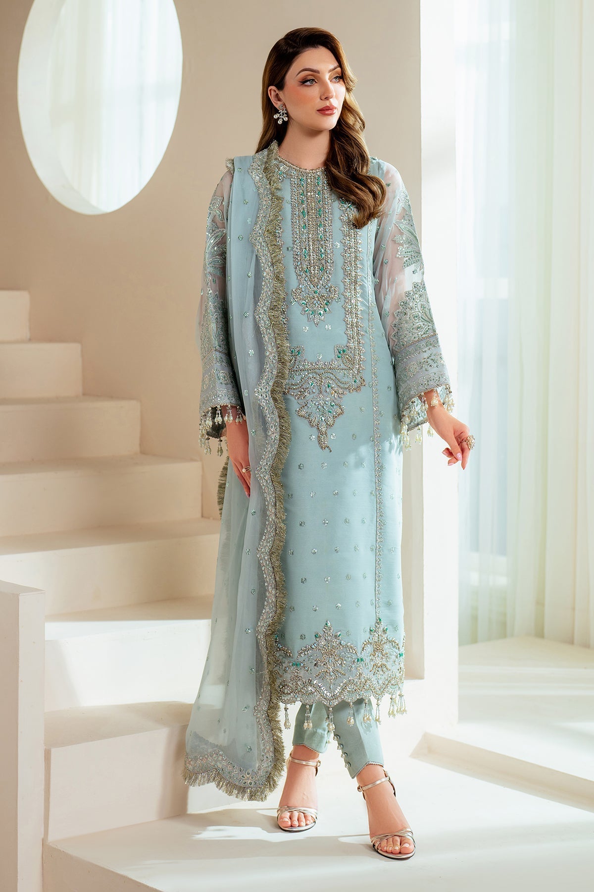 Alizeh | Aymal Chiffon | AF-BHM-4044-Orla -  Alizeh Ladies Clothes - Original Designer Dress - House of Maryam