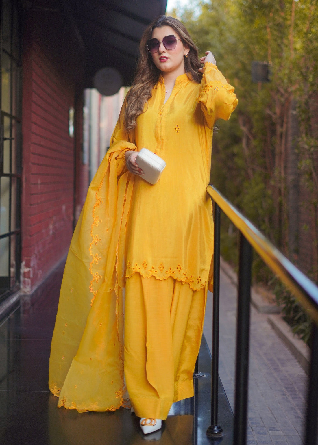 Fozia Khalid | Silk Spire | MARIGOLD -  Hoorain Designer Wear  -  House of Maryam