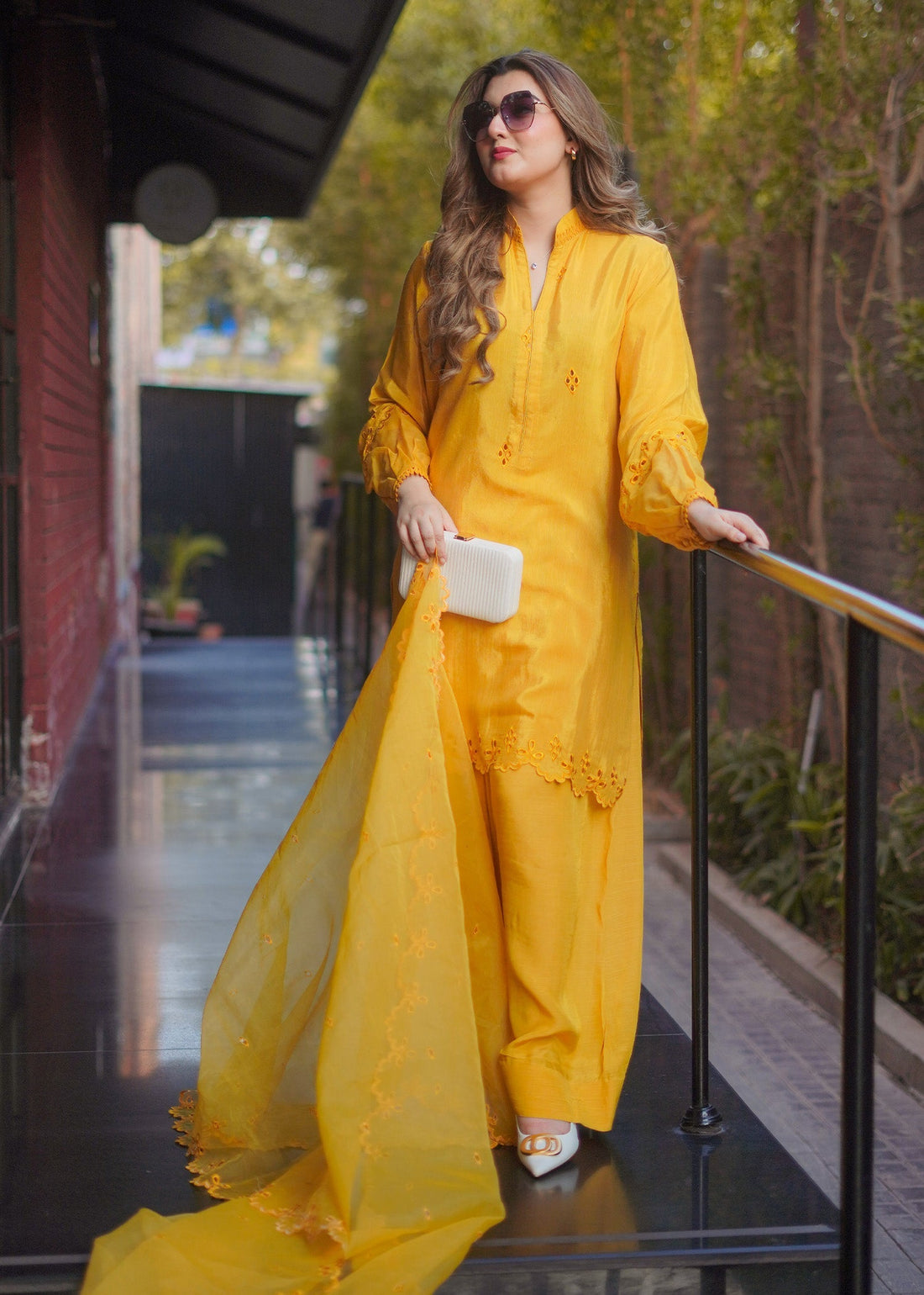 Fozia Khalid | Silk Spire | MARIGOLD -  Hoorain Designer Wear  -  House of Maryam