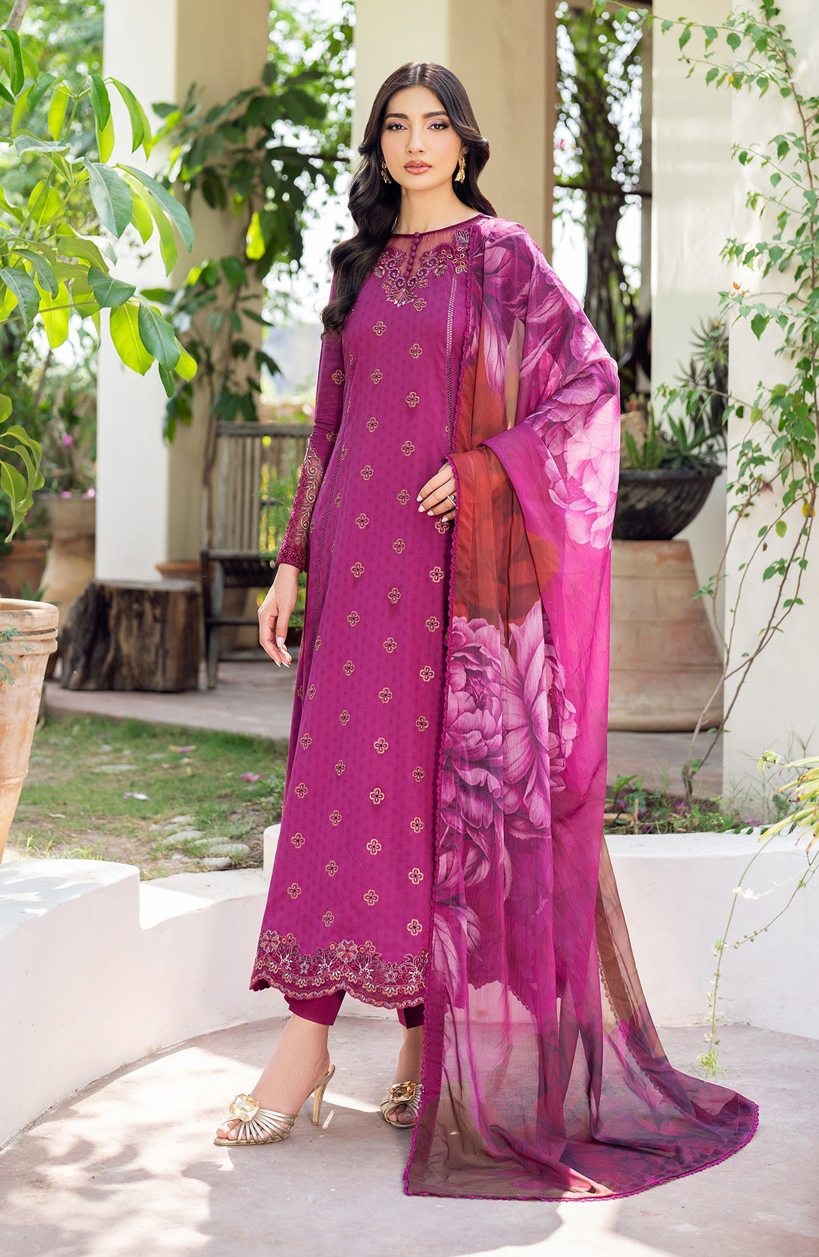 Zarif | Nura Textured Lawn 25 | MEHMAL -  Zarif Ladies Clothes - Original Designer Dress - House of Maryam