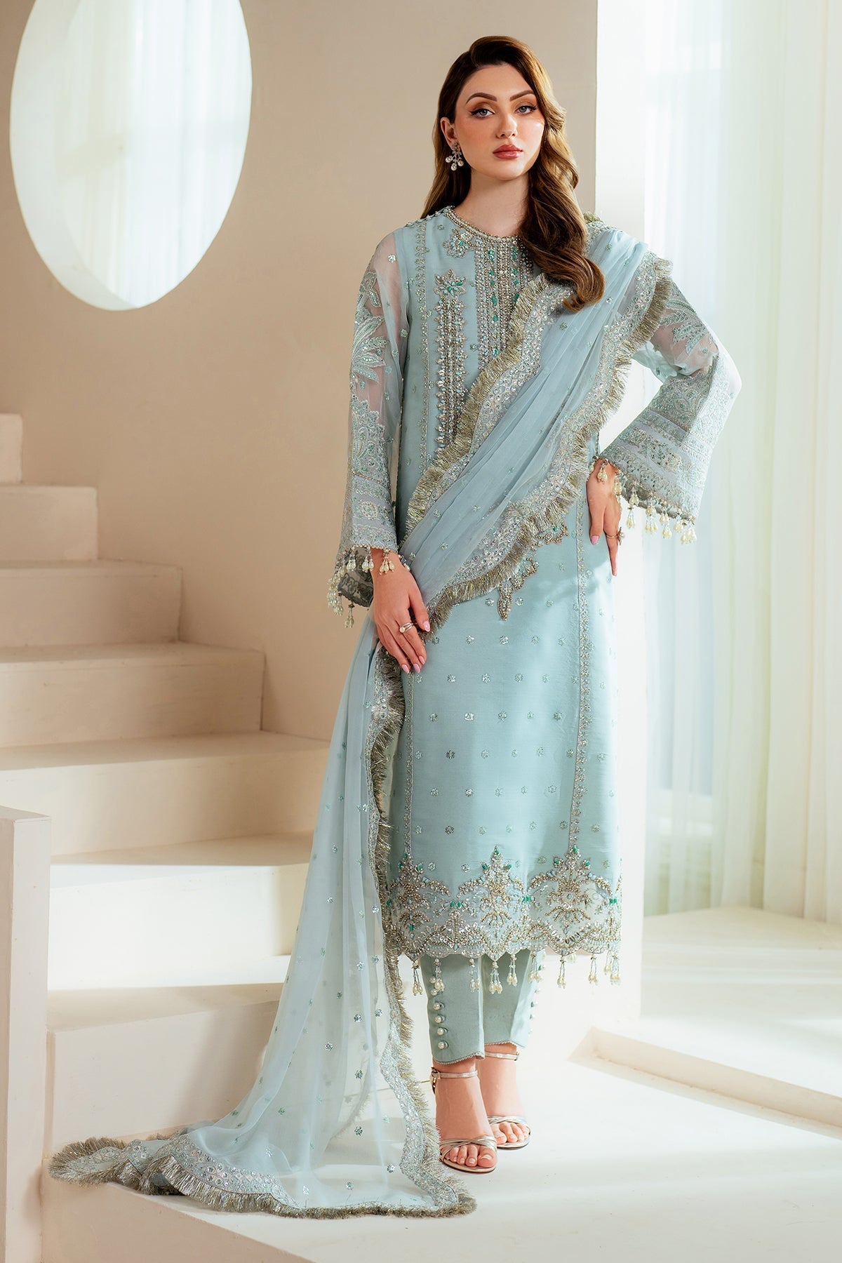 Alizeh | Aymal Chiffon | AF-BHM-4044-Orla -  Alizeh Ladies Clothes - Original Designer Dress - House of Maryam