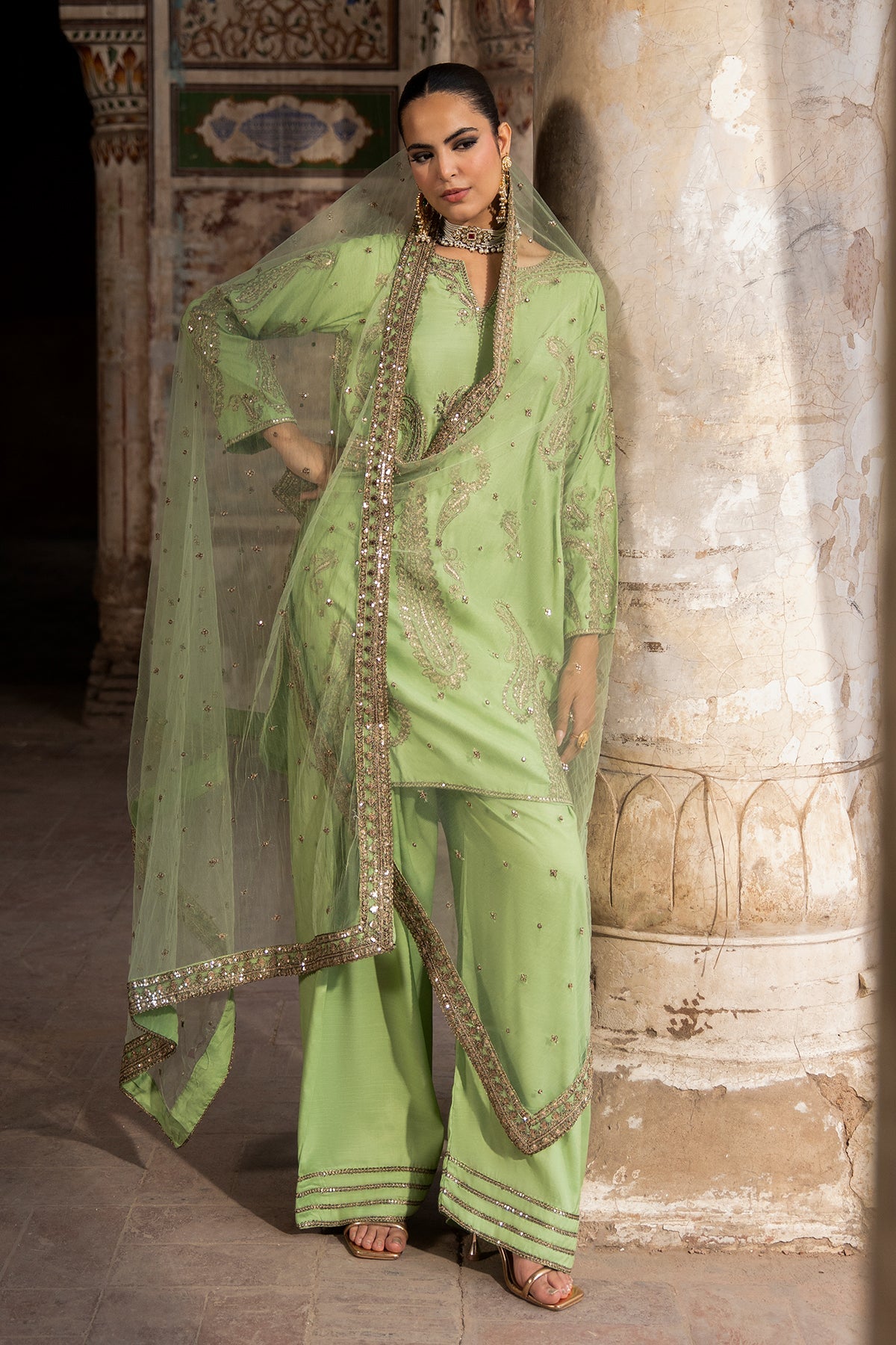 Charizma | Festive Pret | 3-PC Embroidered Raw Silk CMA-6-413, image 5