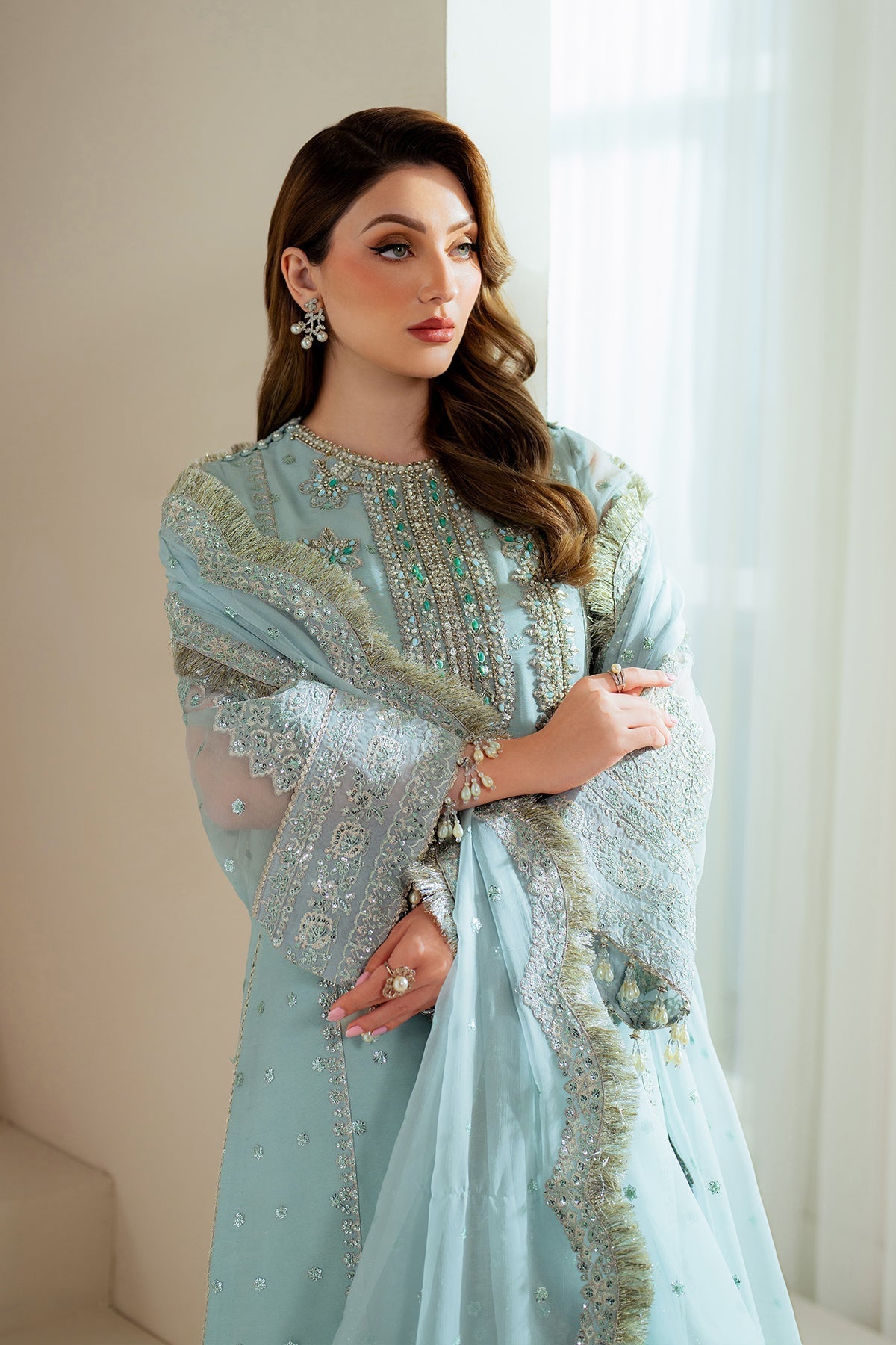 Alizeh | Aymal Chiffon | AF-BHM-4044-Orla -  Alizeh Ladies Clothes - Original Designer Dress - House of Maryam