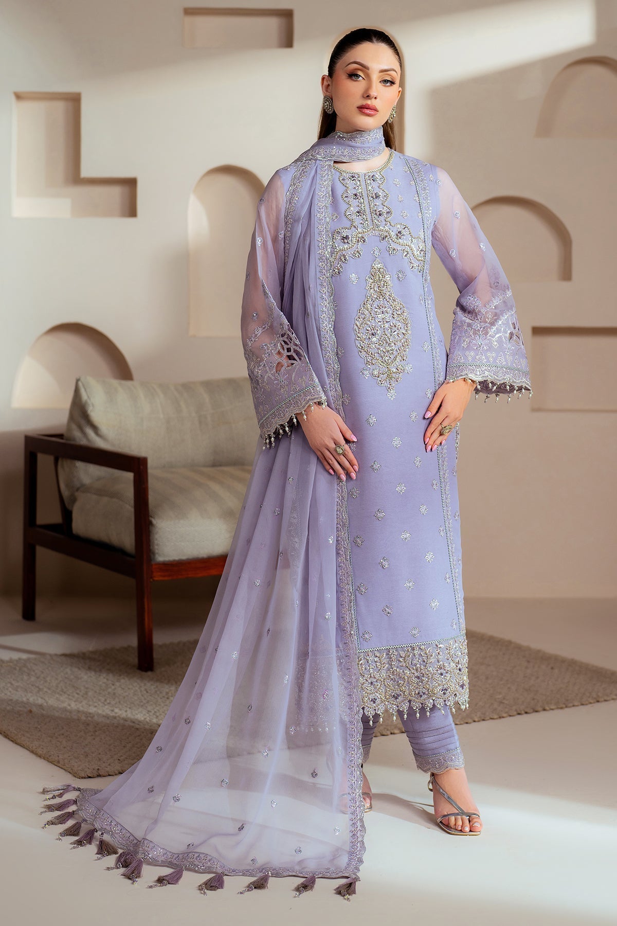 Alizeh | Aymal Chiffon | AF-BHM-4041-Marine -  Alizeh Ladies Clothes - Original Designer Dress - House of Maryam