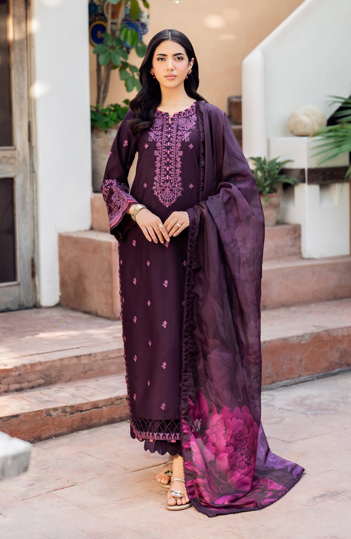 Zarif | Nura Textured Lawn 25 | FAHA -  Zarif Ladies Clothes - Original Designer Dress - House of Maryam