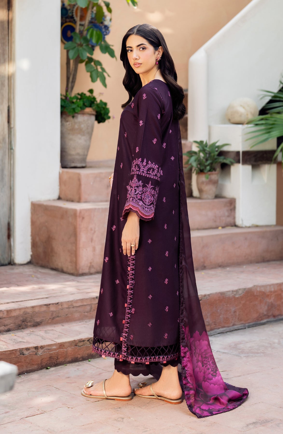 Zarif | Nura Textured Lawn 25 | FAHA -  Zarif Ladies Clothes - Original Designer Dress - House of Maryam