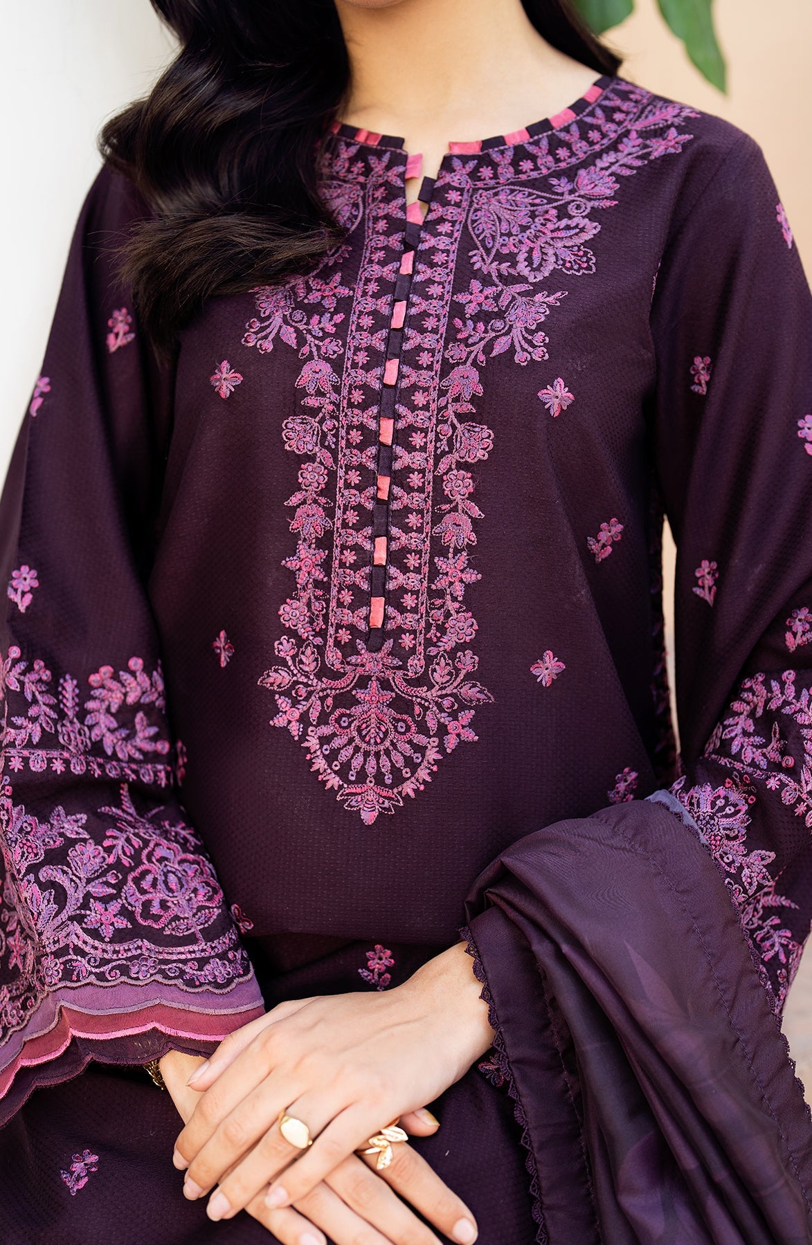 Zarif | Nura Textured Lawn 25 | FAHA -  Zarif Ladies Clothes - Original Designer Dress - House of Maryam