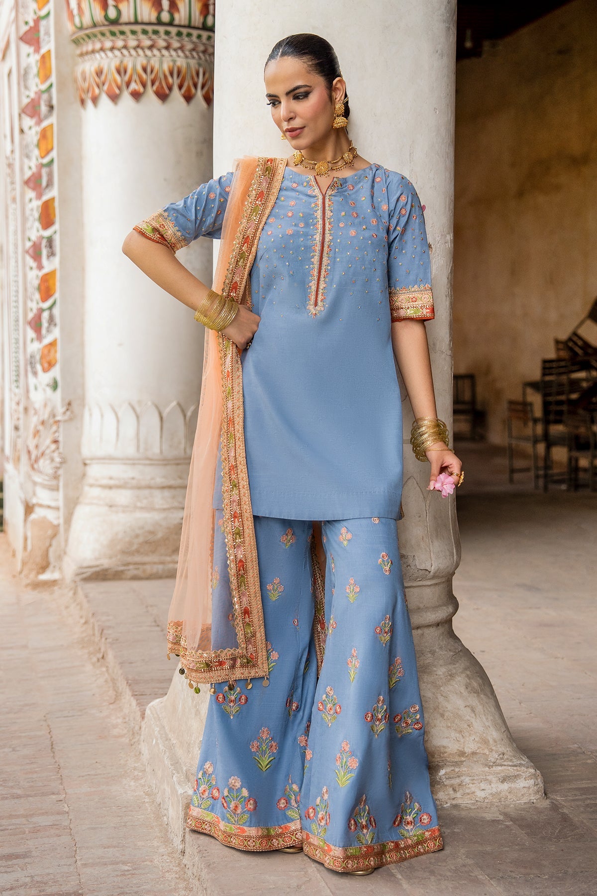 Charizma | Festive Pret | 3-PC Embroidered Raw Silk CMA-6-387, image 3